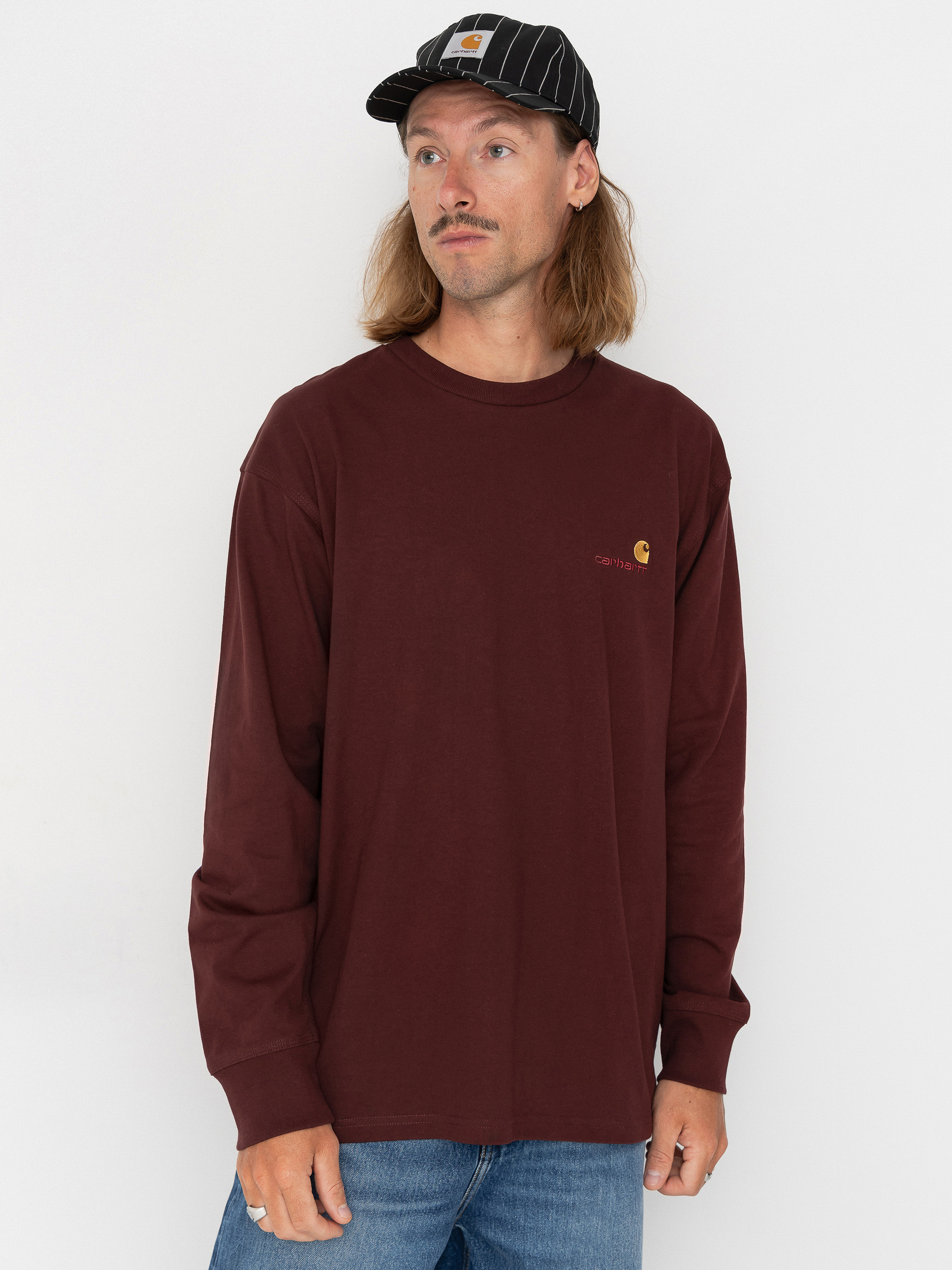 Hosszu00fa ujju00fa felsu0151 Carhartt WIP American Script (amarone)