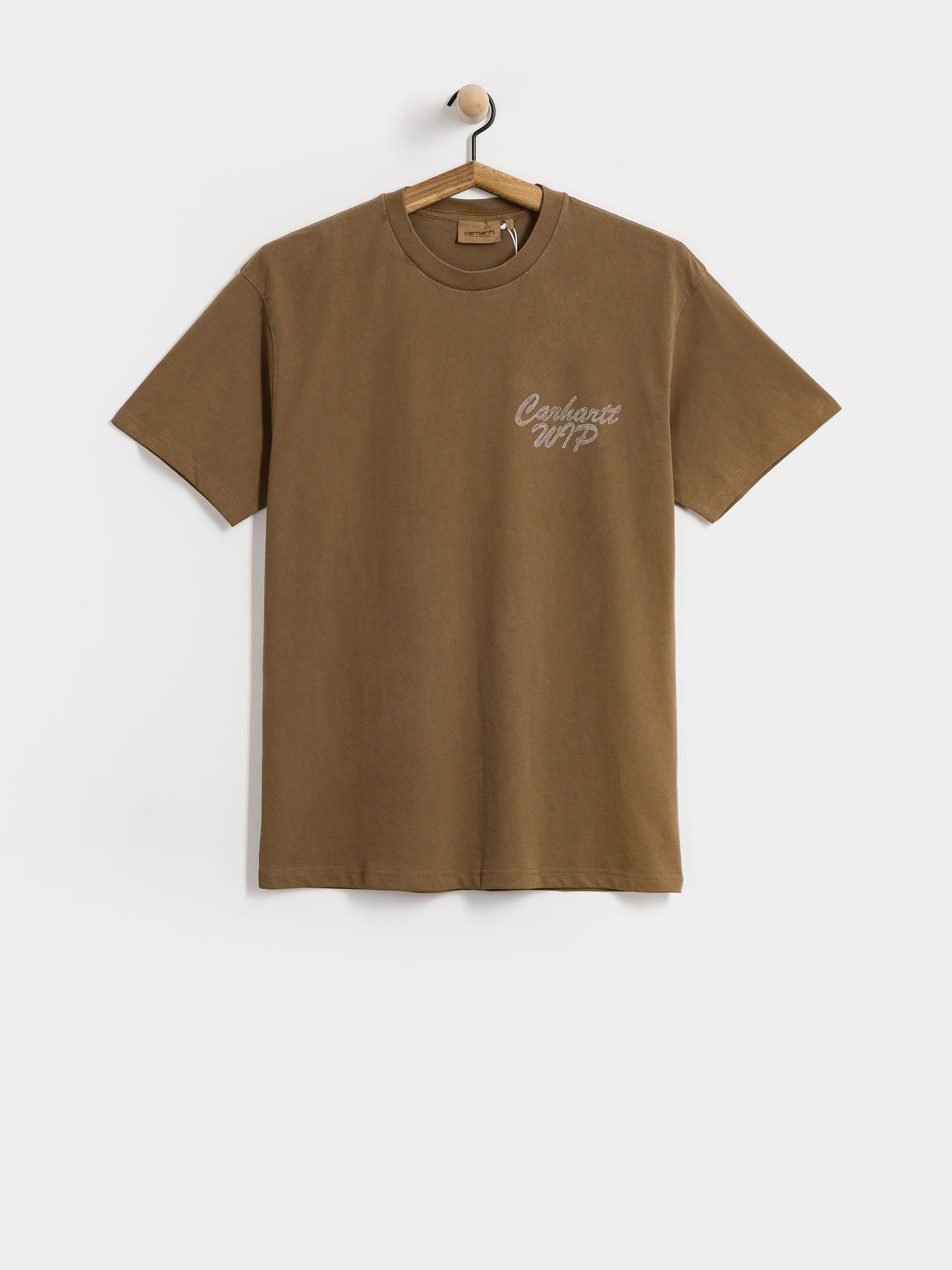 Carhartt WIP Hatching Script Póló (wip h brown/garment dyed)