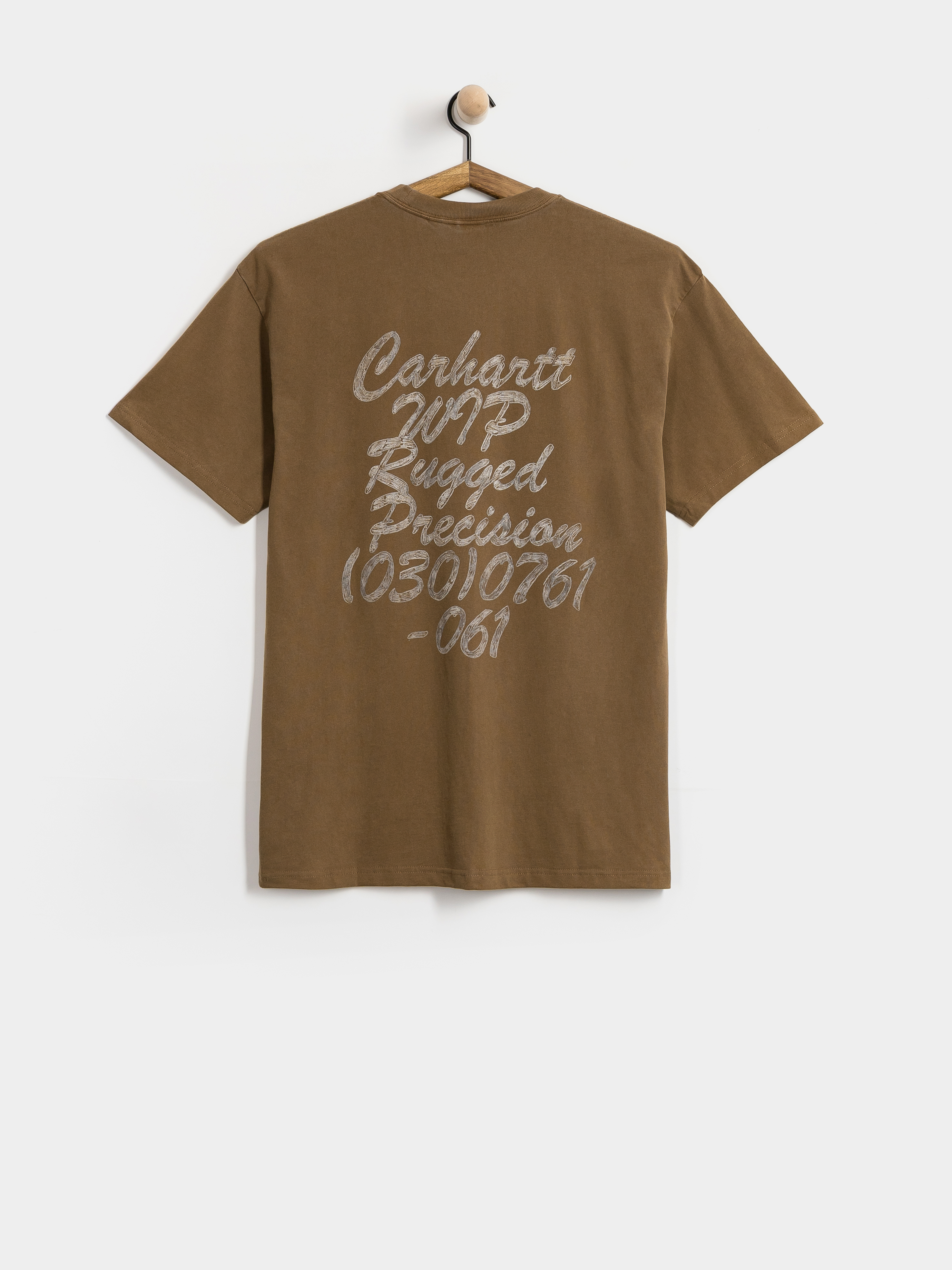 Carhartt WIP Hatching Script Póló (wip h brown/garment dyed)