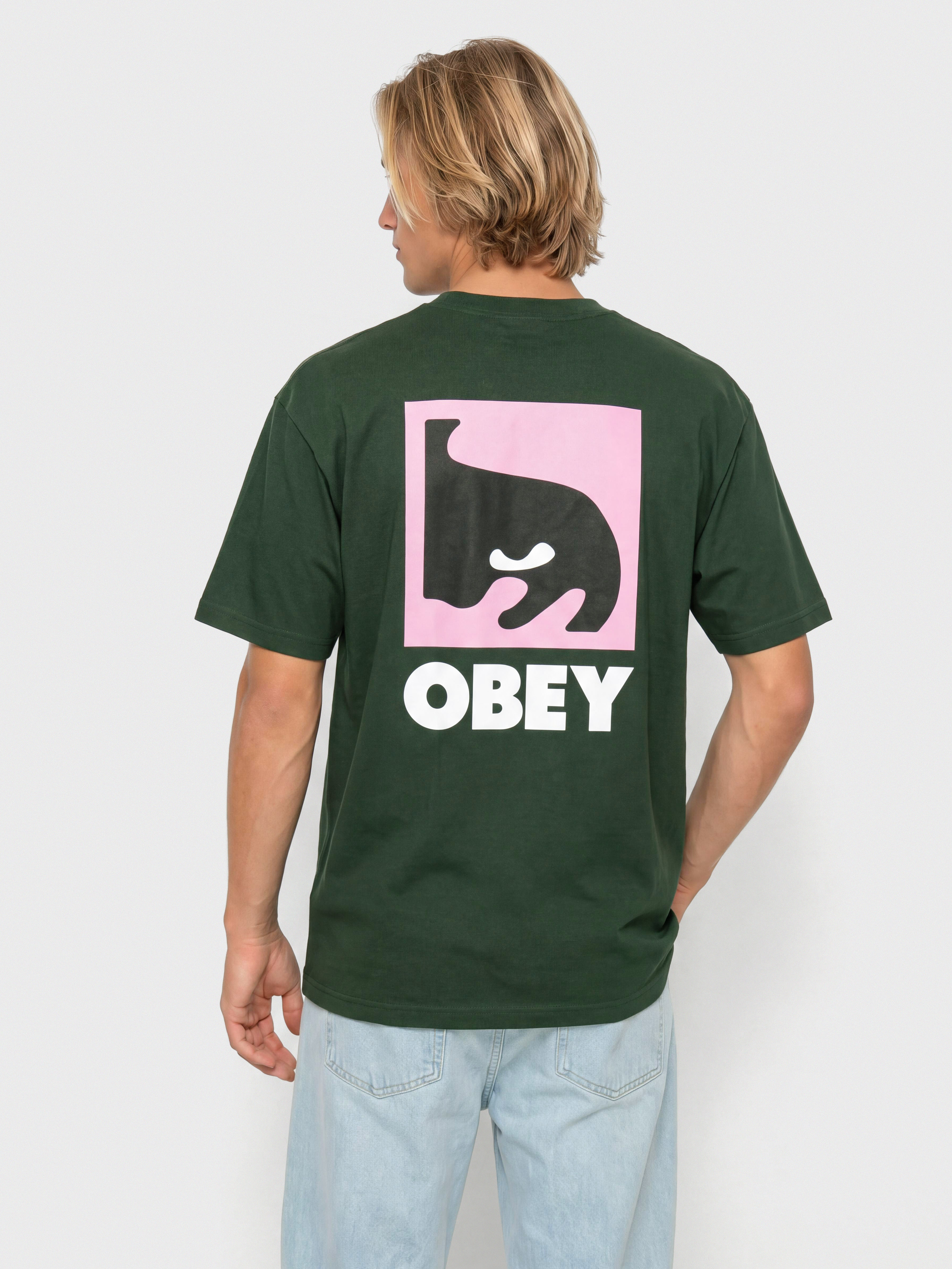 Póló OBEY Quarter Eye Icon (forest green)