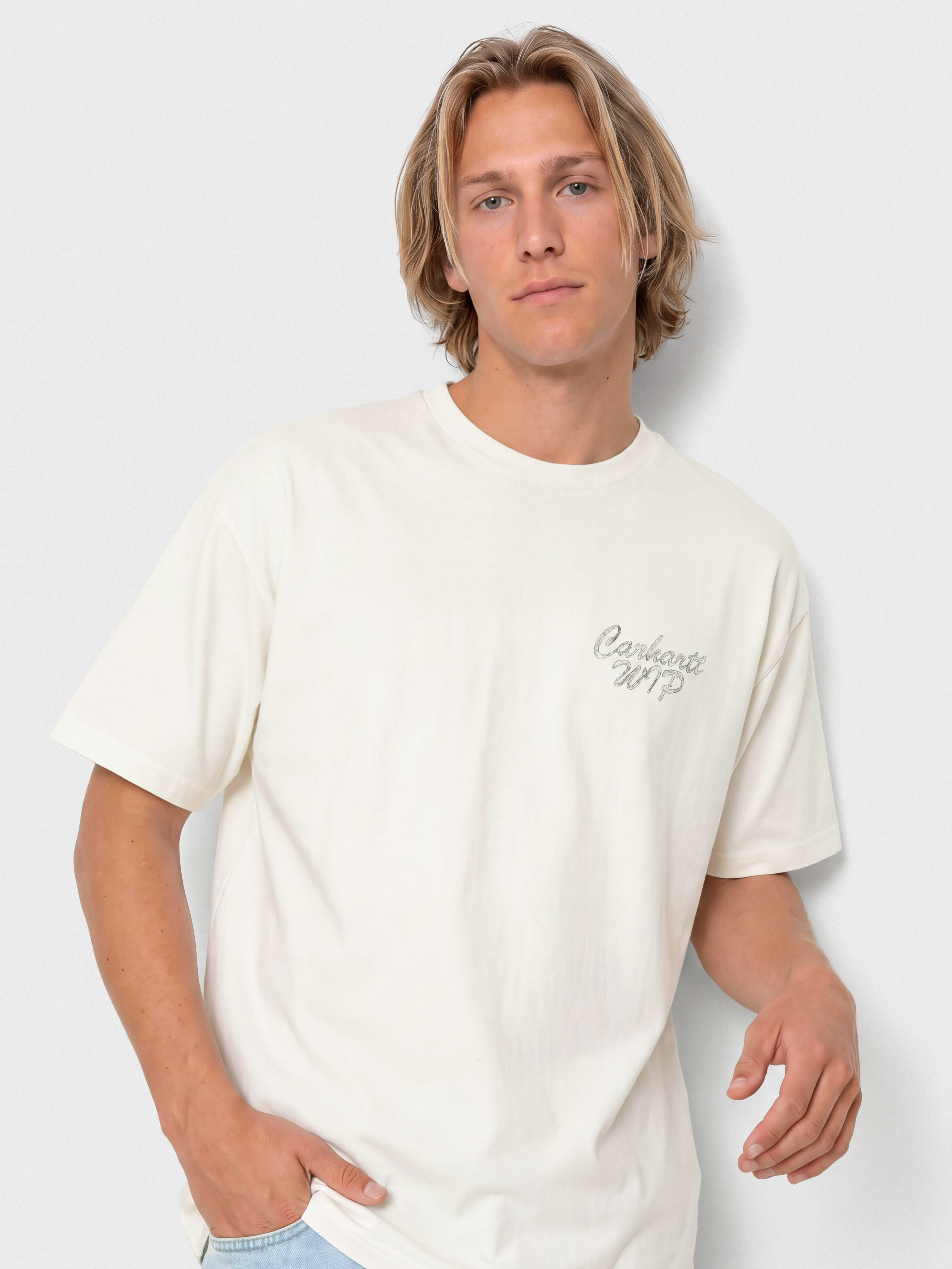 Carhartt WIP Hatching Script Póló (wax/garment dyed)