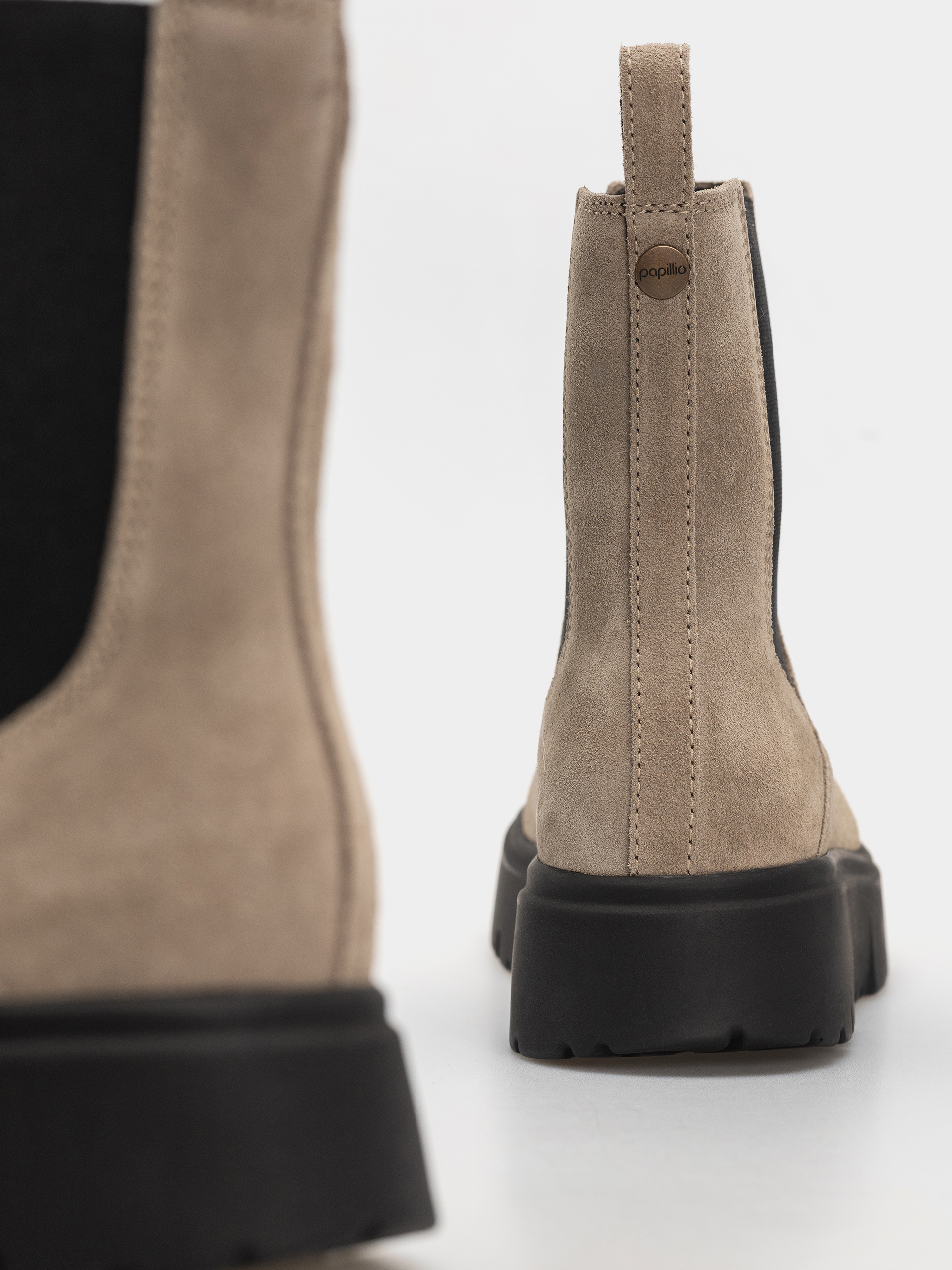 Birkenstock Theda Chelsea Suede Leather Narrow Wmn Cipők (taupe)
