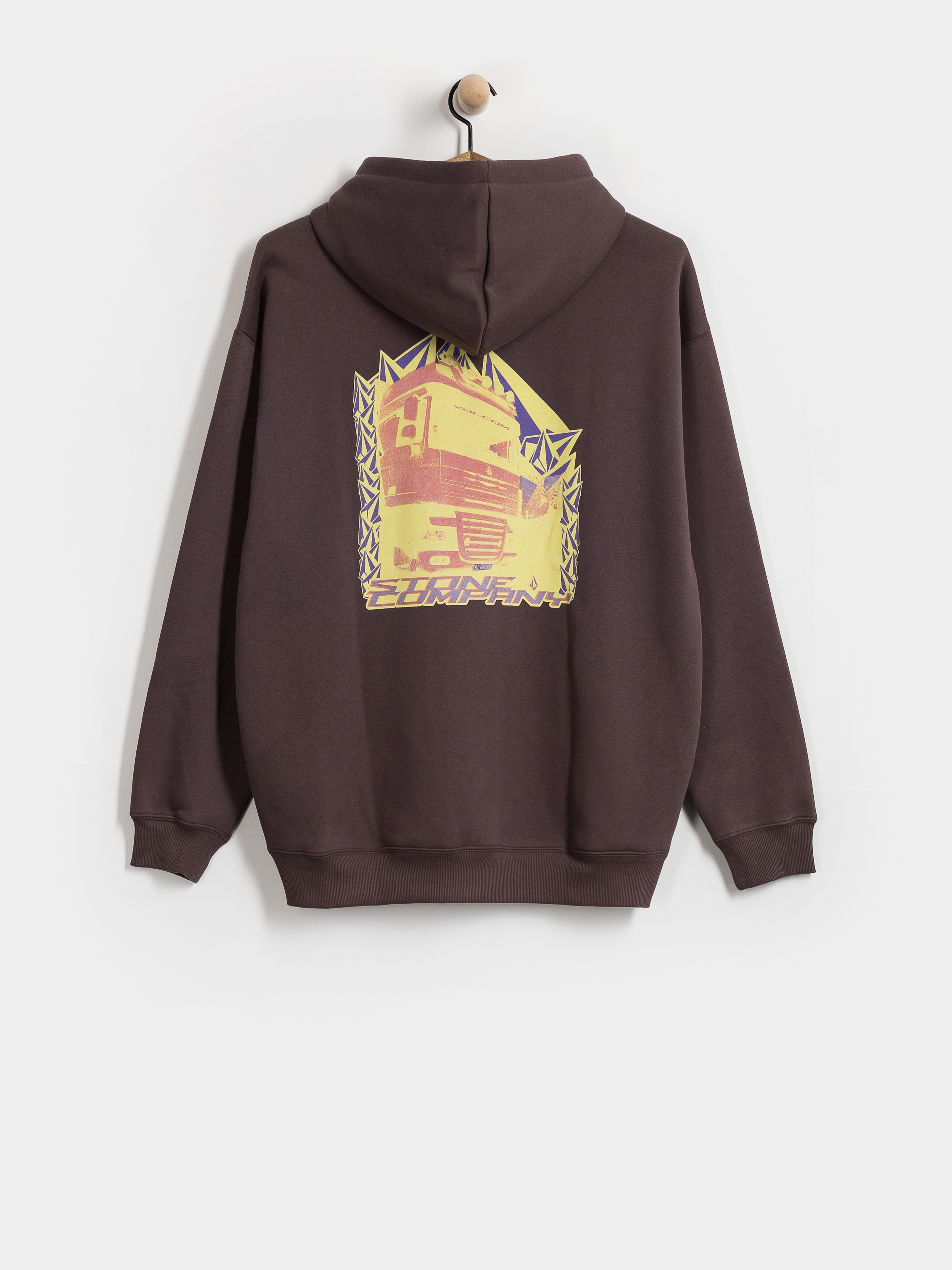 Kapucnis pulóver Volcom Stone Convoyer HD (raisin)