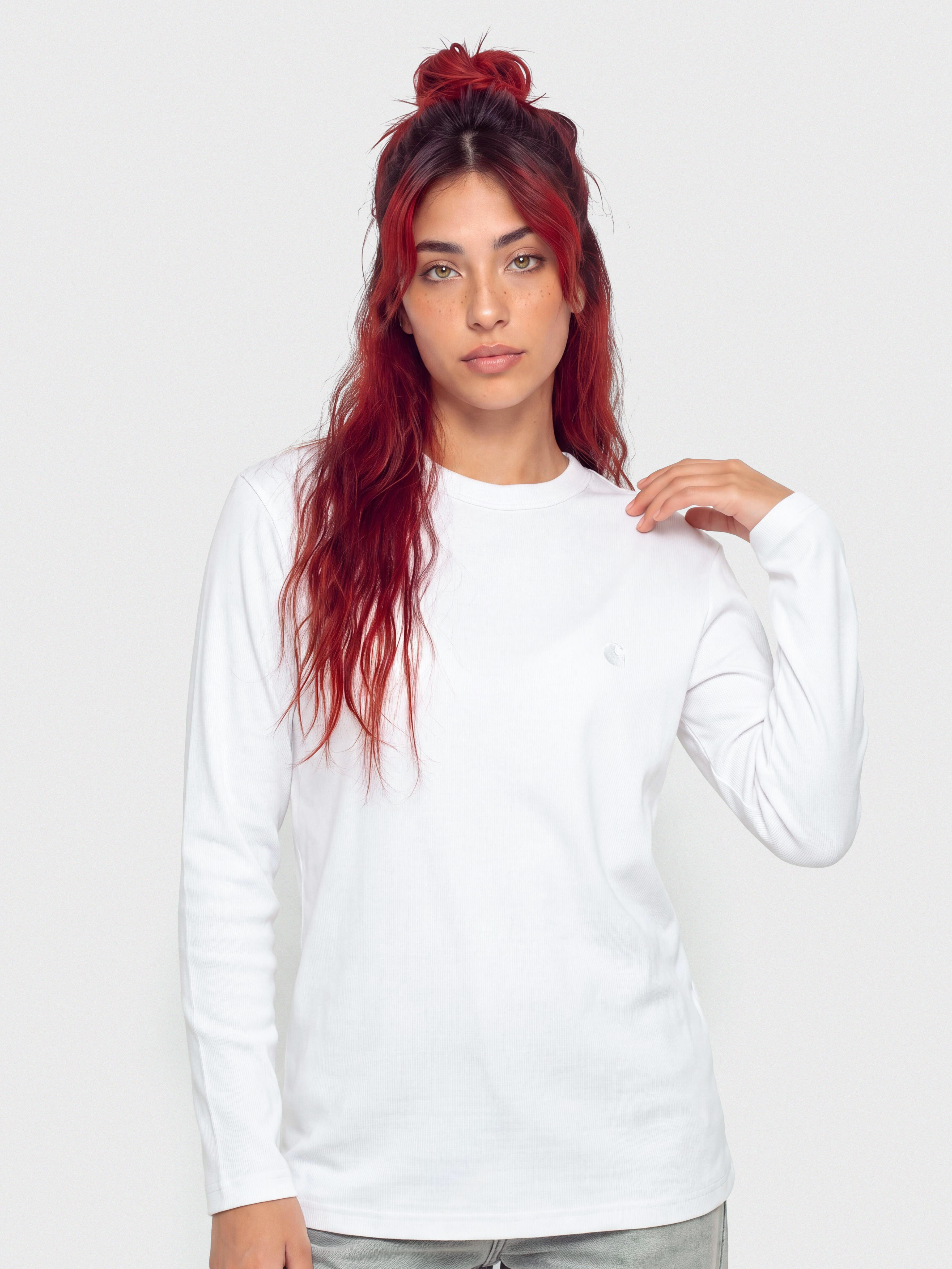 Hosszú ujjú felső Carhartt WIP Philipa Wmn (white)