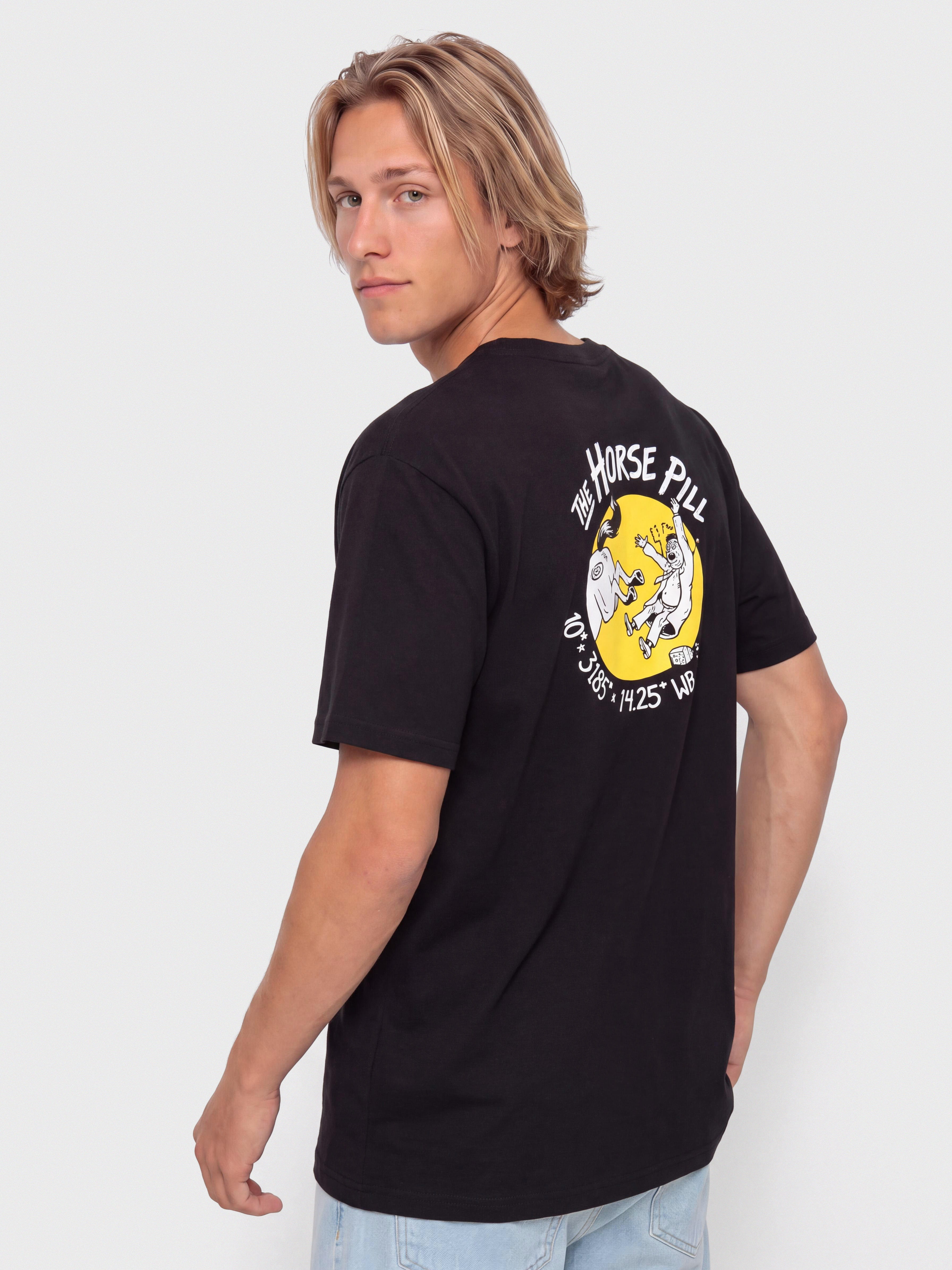 Antihero Horse Pill Póló (black w/yellow&white prints)
