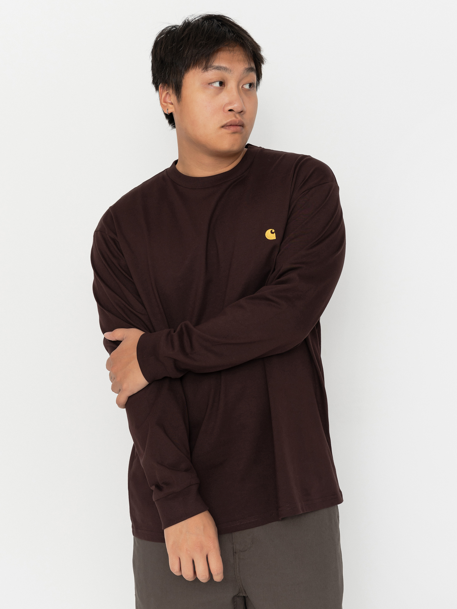 Carhartt WIP Chase Hosszú ujjú felső (palisander/gold)