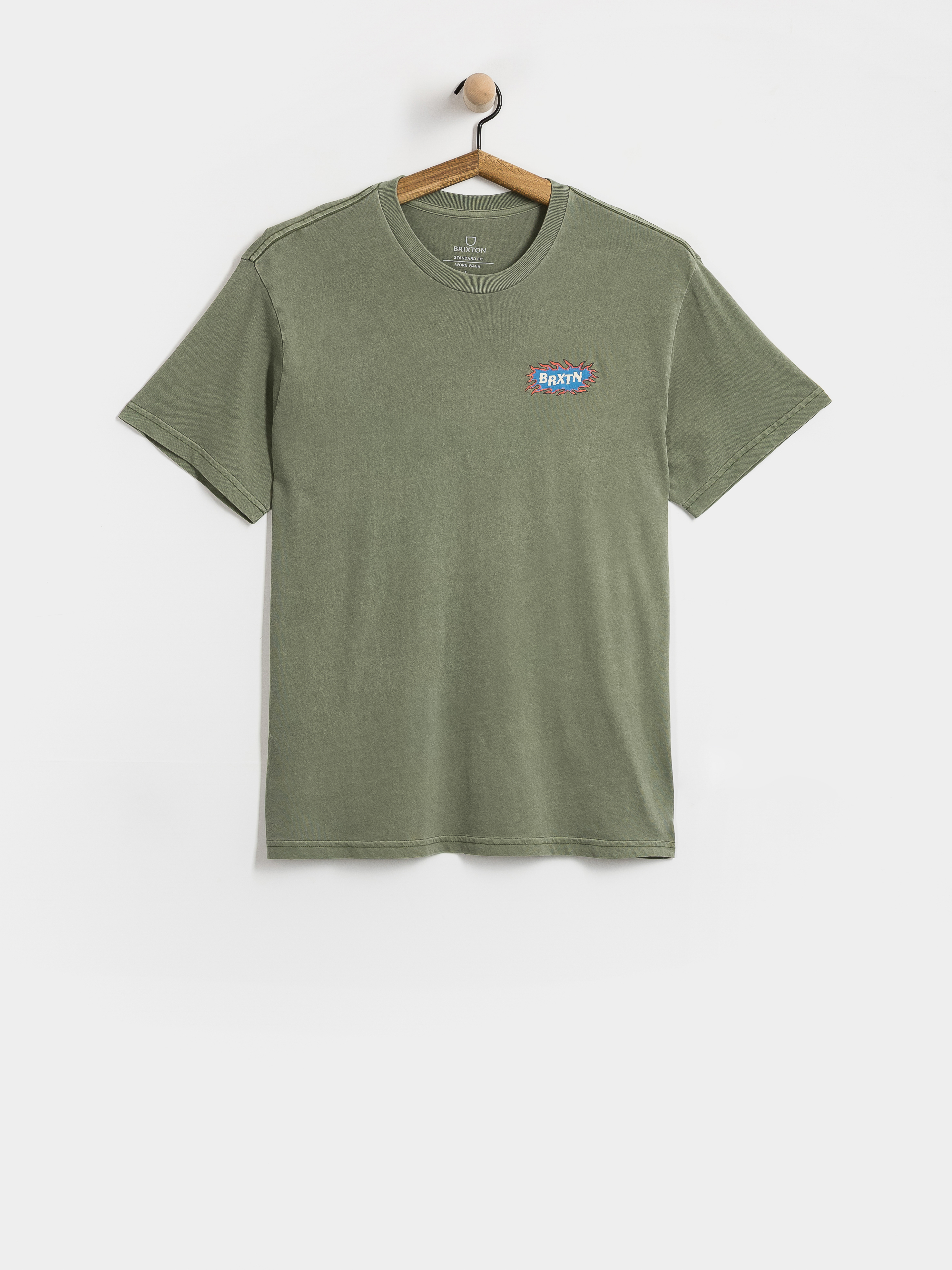 Póló Brixton Blazing Stnd (olive surplus worn wash)