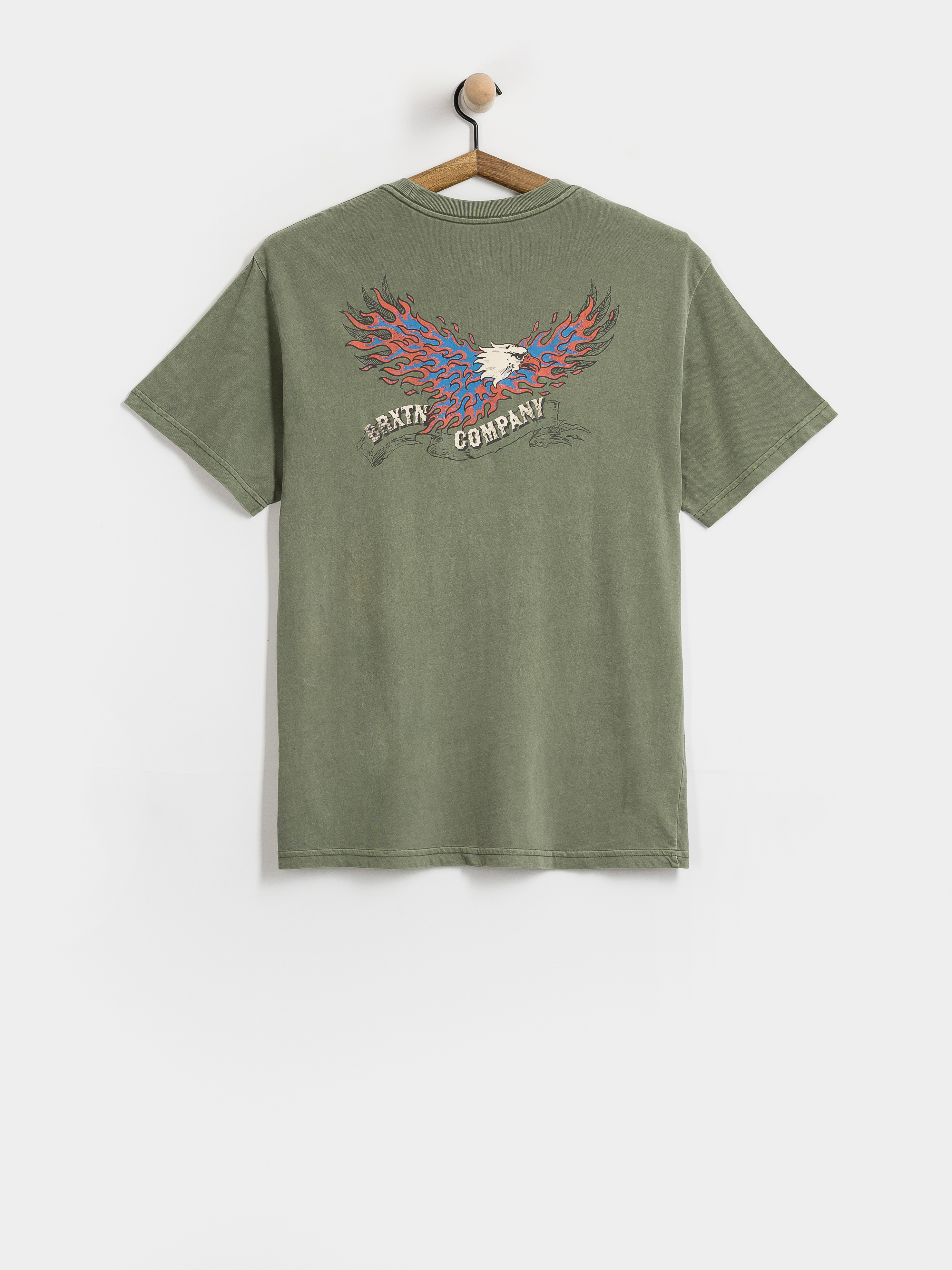 Póló Brixton Blazing Stnd (olive surplus worn wash)
