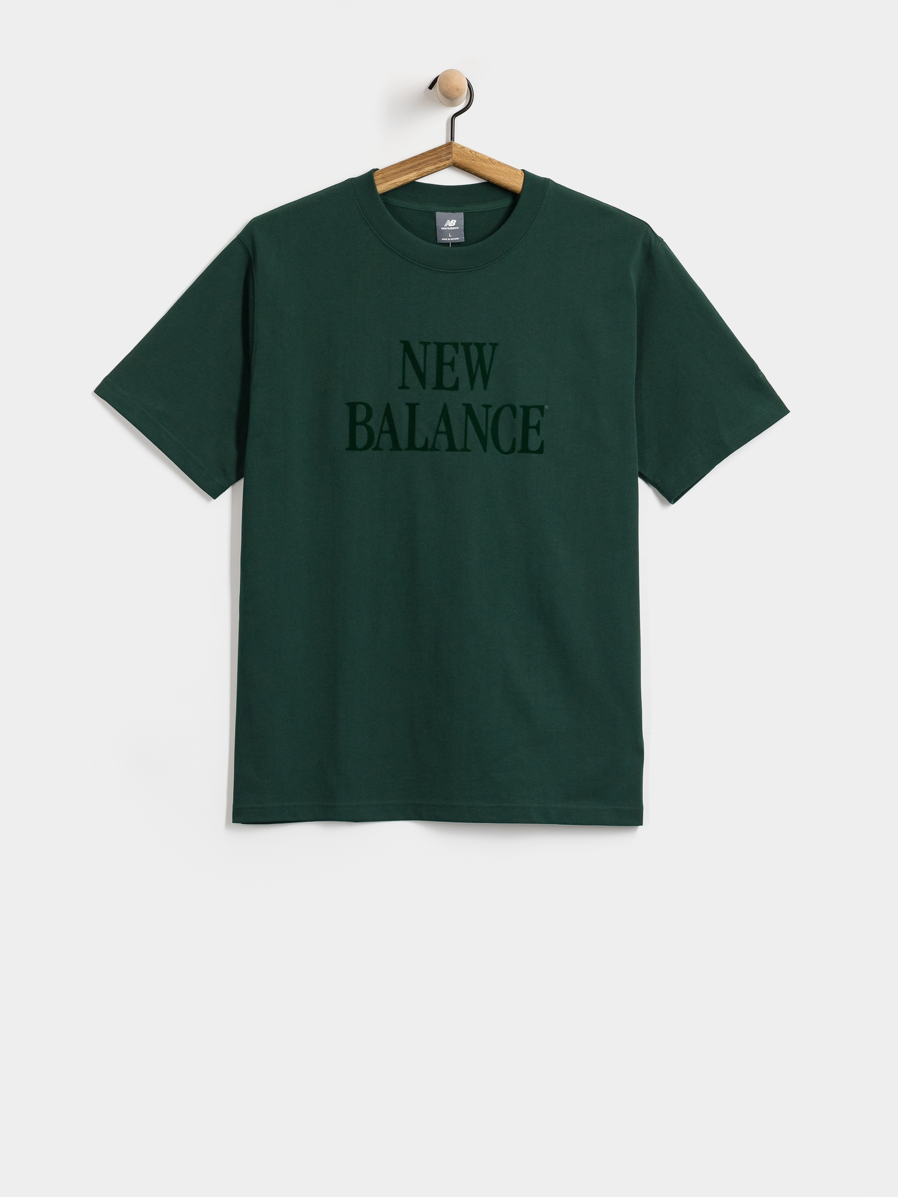 Póló New Balance Athletics Flocked Logo (nordic green)