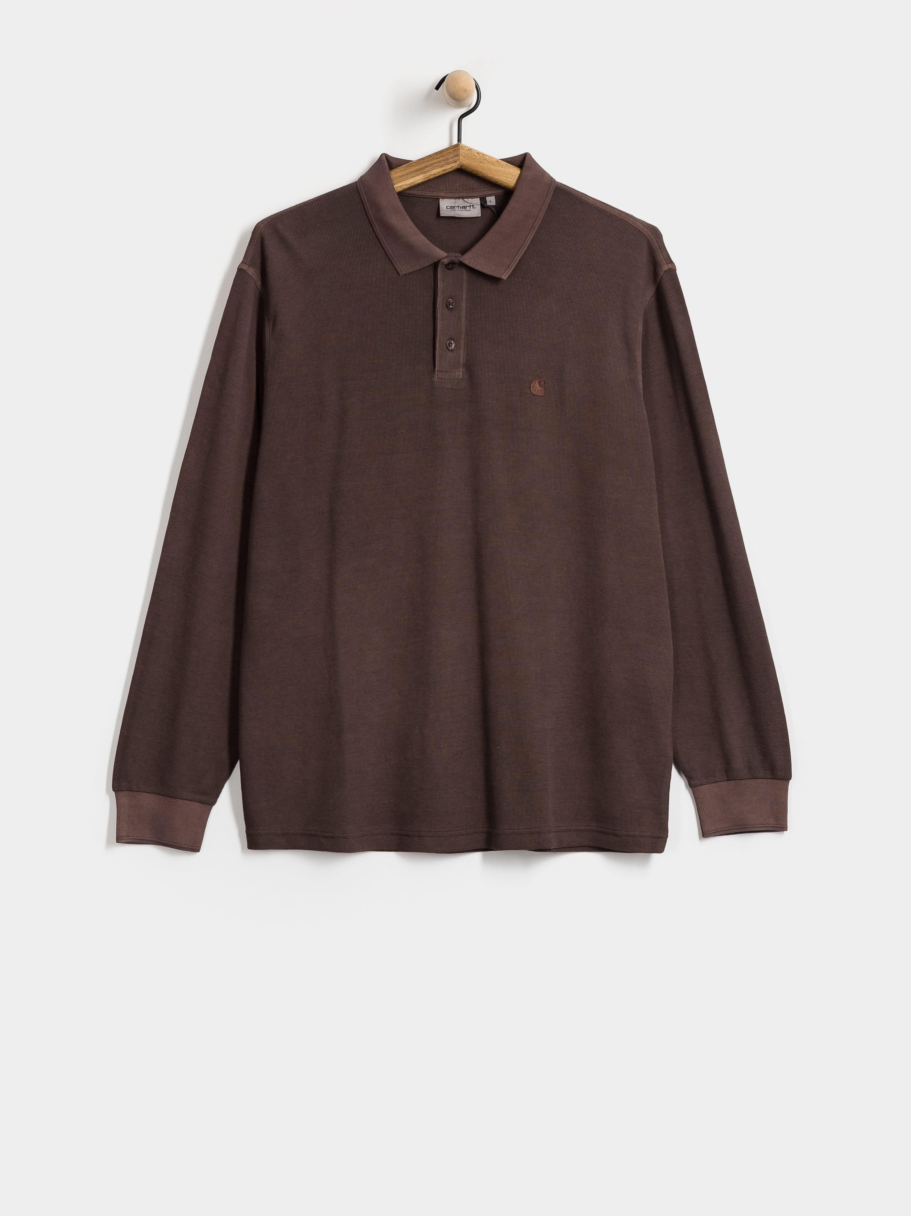 Hosszú ujjú felső Carhartt WIP Waffle Rugby (palisander/garment dyed)