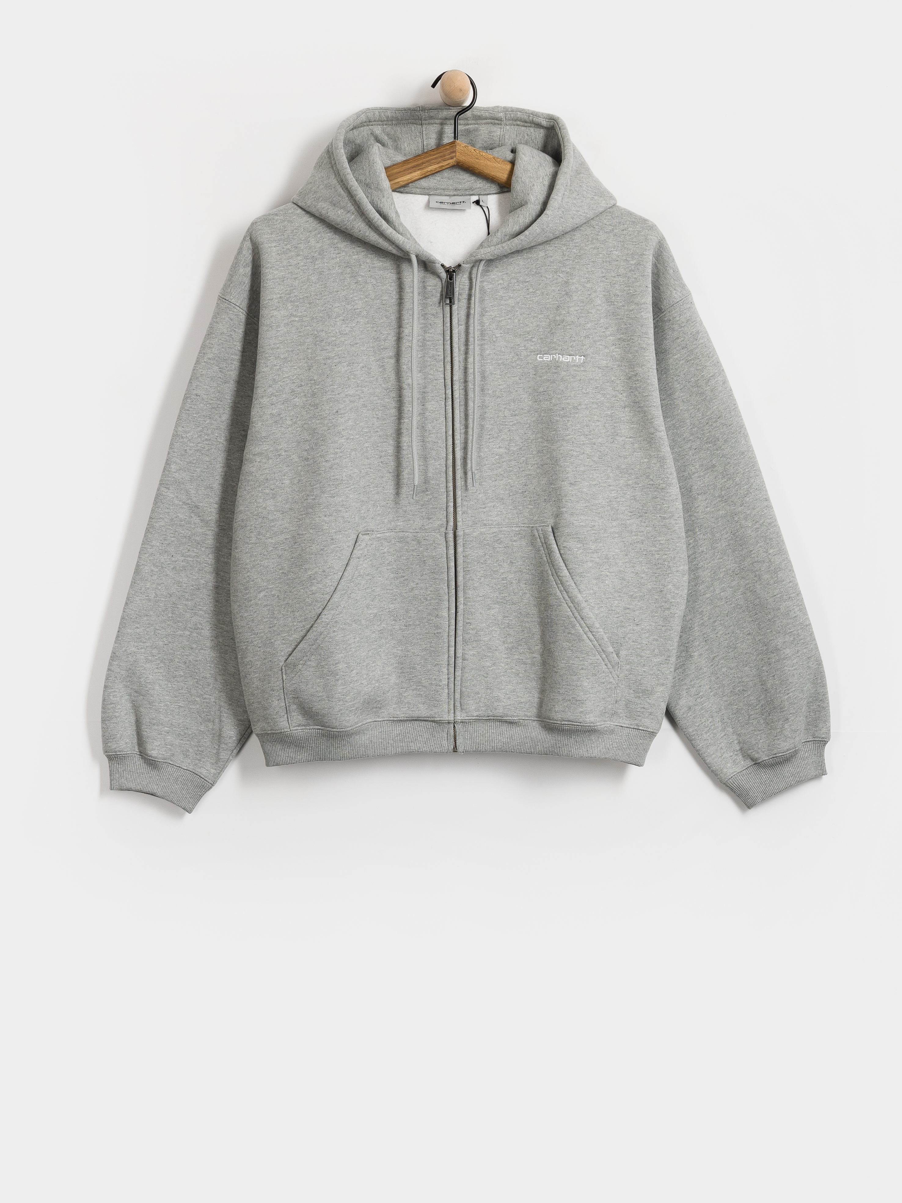 Kapucnis pulóver Carhartt WIP Ebbert ZHD (grey heather/white)