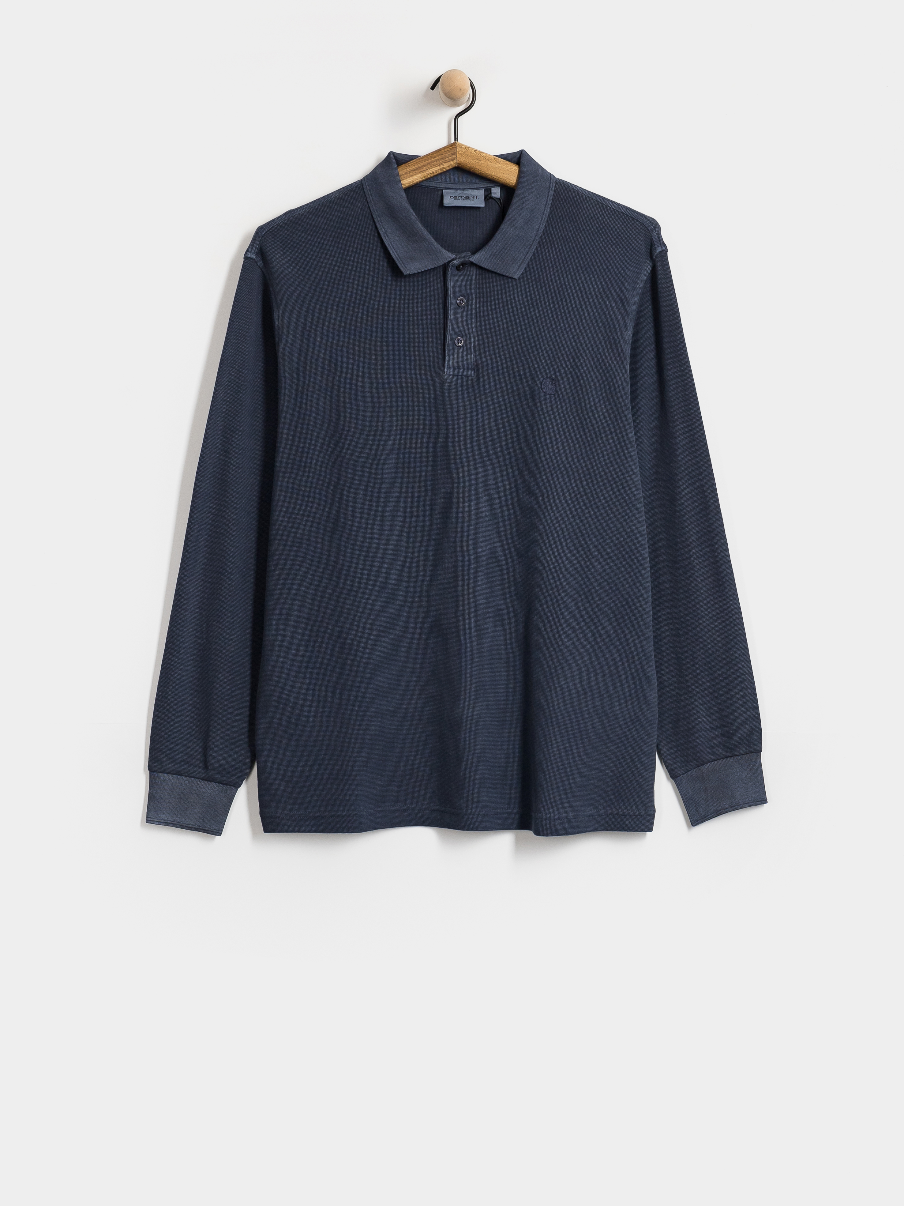 Carhartt WIP Waffle Rugby Hosszú ujjú felső (dark navy/garment dyed)