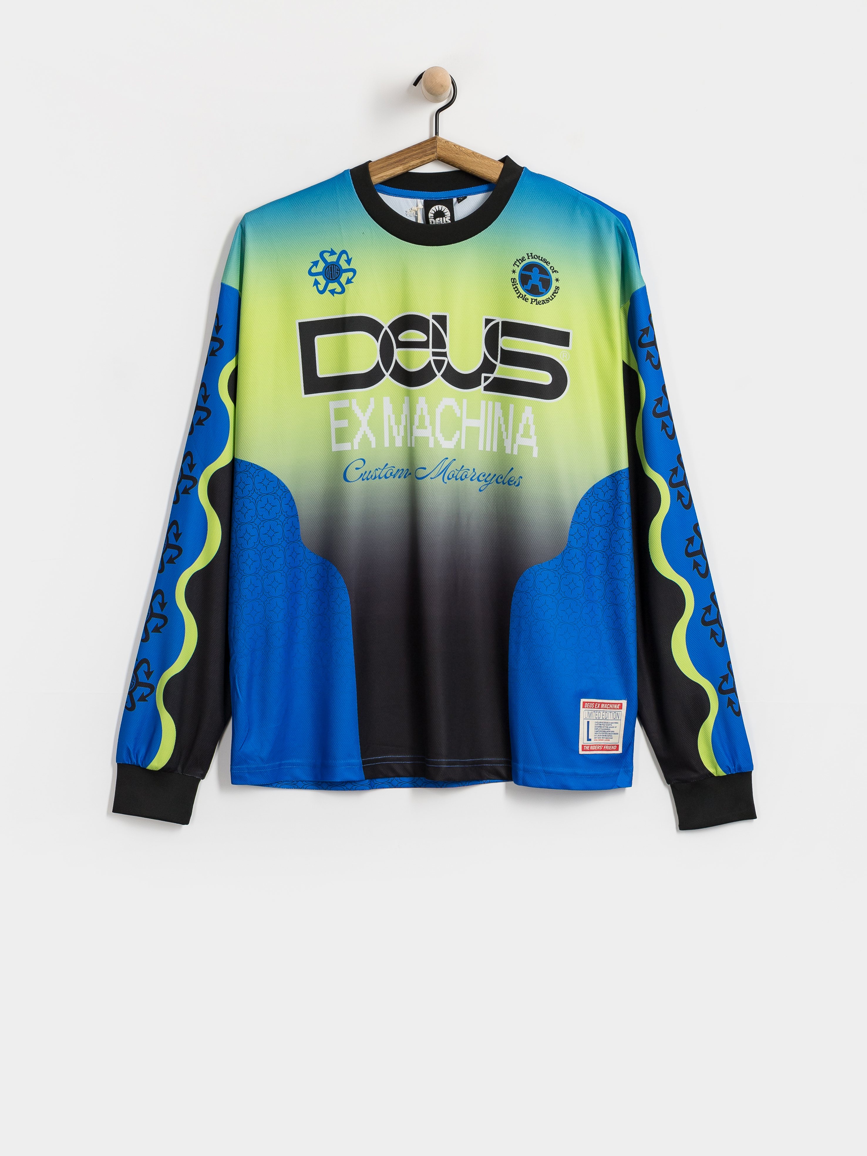 Deus Ex Machina Manhole Moto Jersey Hosszú ujjú felső (black)
