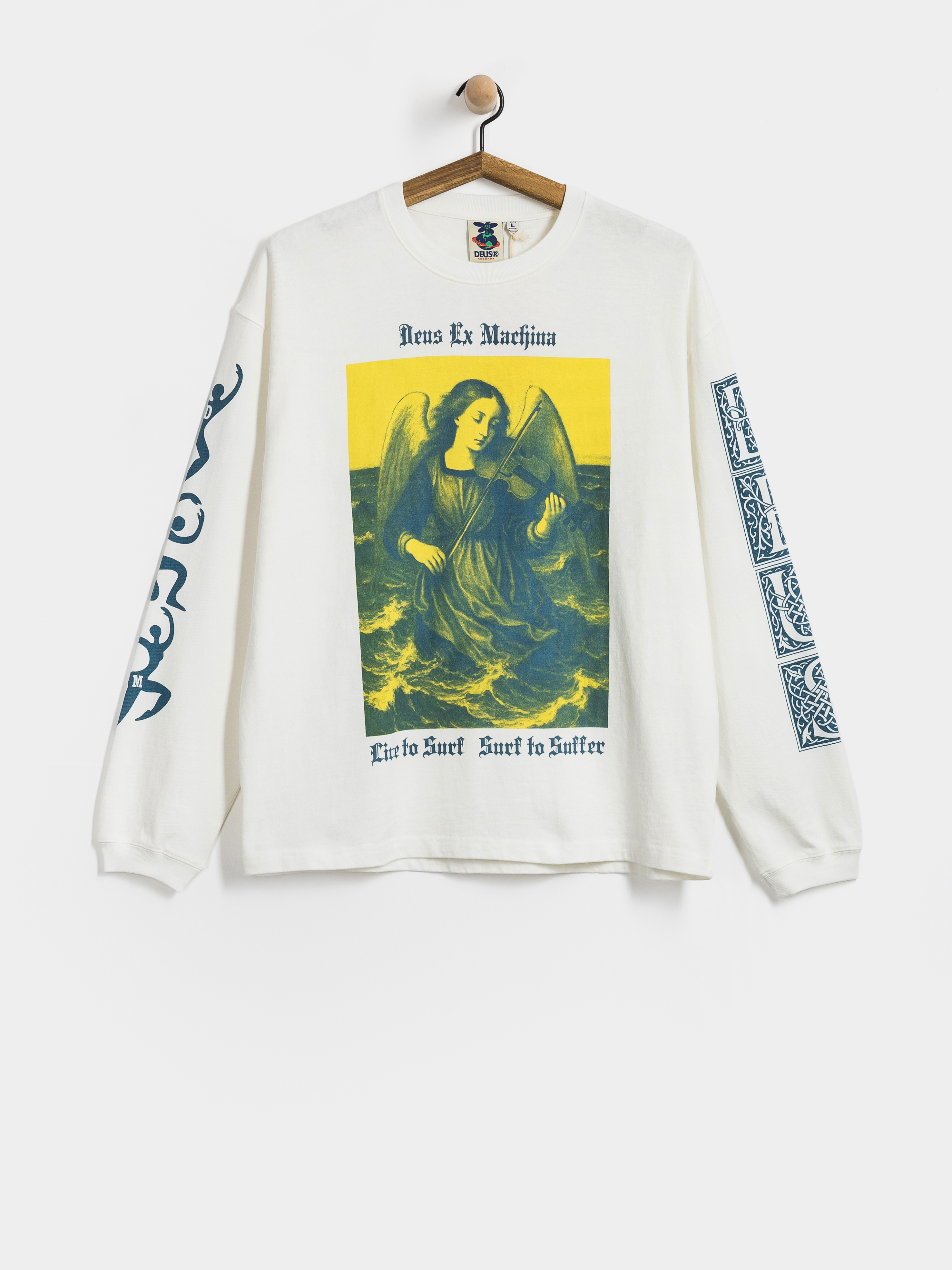 Deus Ex Machina Swell Maps Os Hosszú ujjú felső (vintage white)