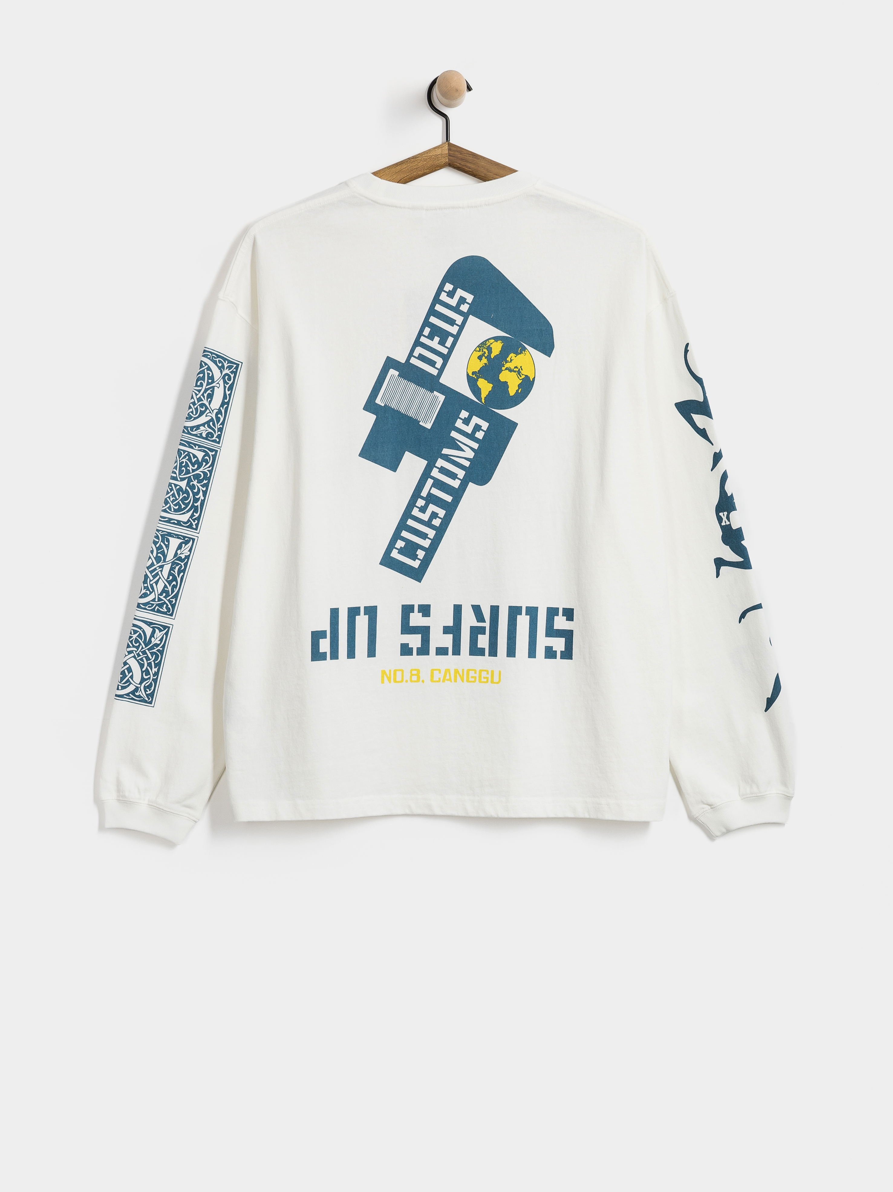 Deus Ex Machina Swell Maps Os Hosszú ujjú felső (vintage white)