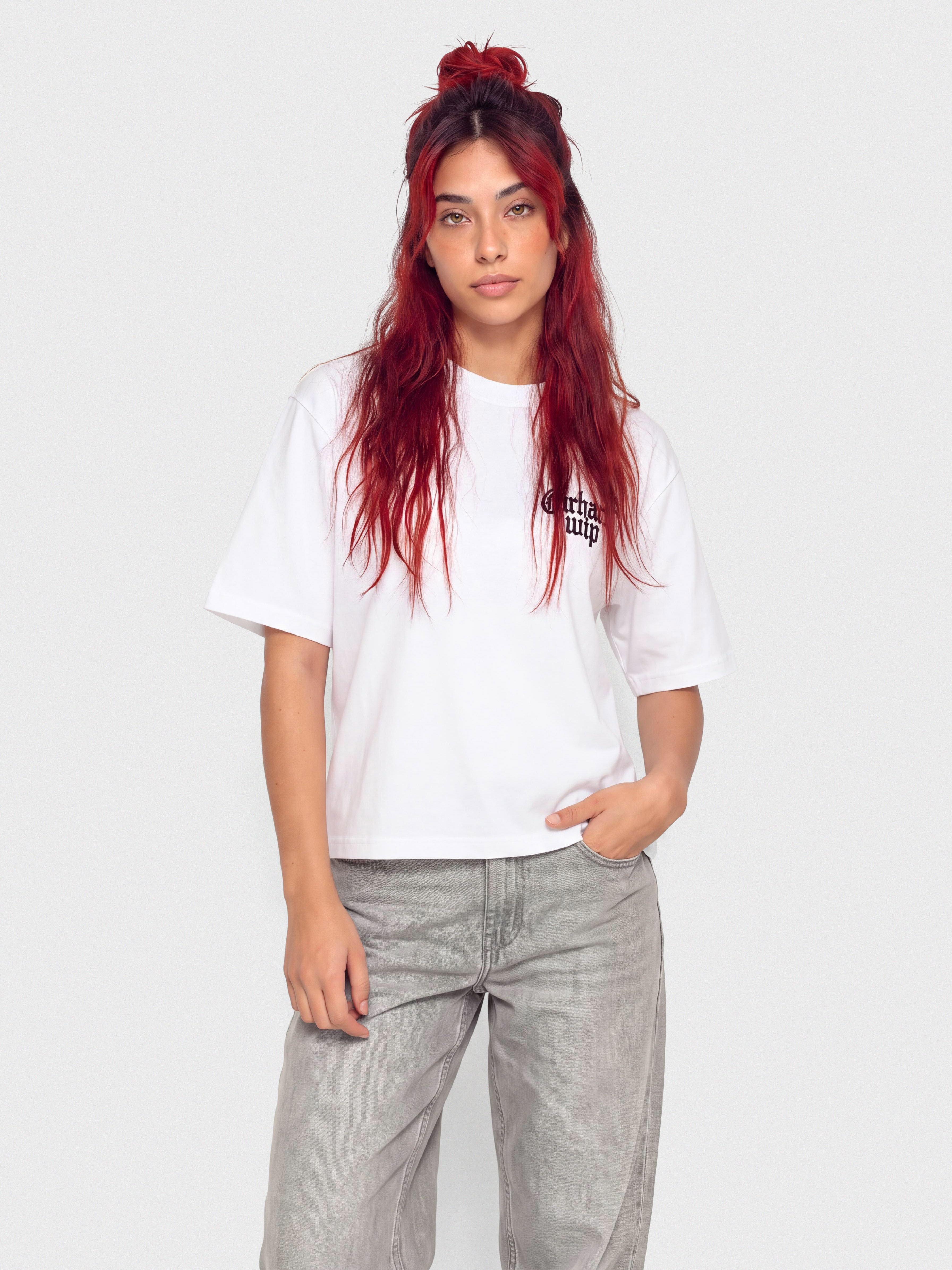 Carhartt WIP Blackletter Wmn Pu00f3lu00f3 (white)