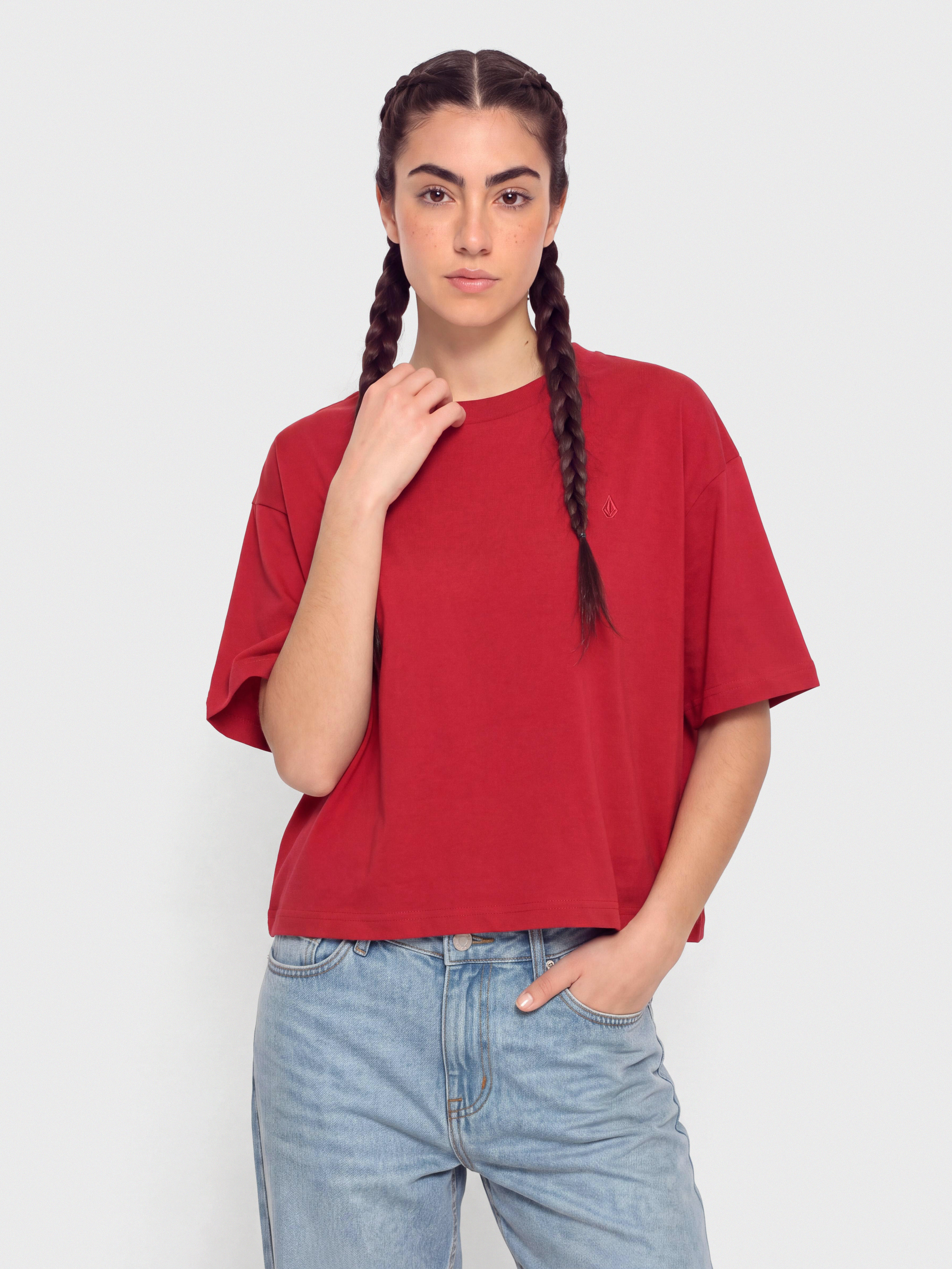 Volcom Stone Blanks Up Póló Wmn (deep red)