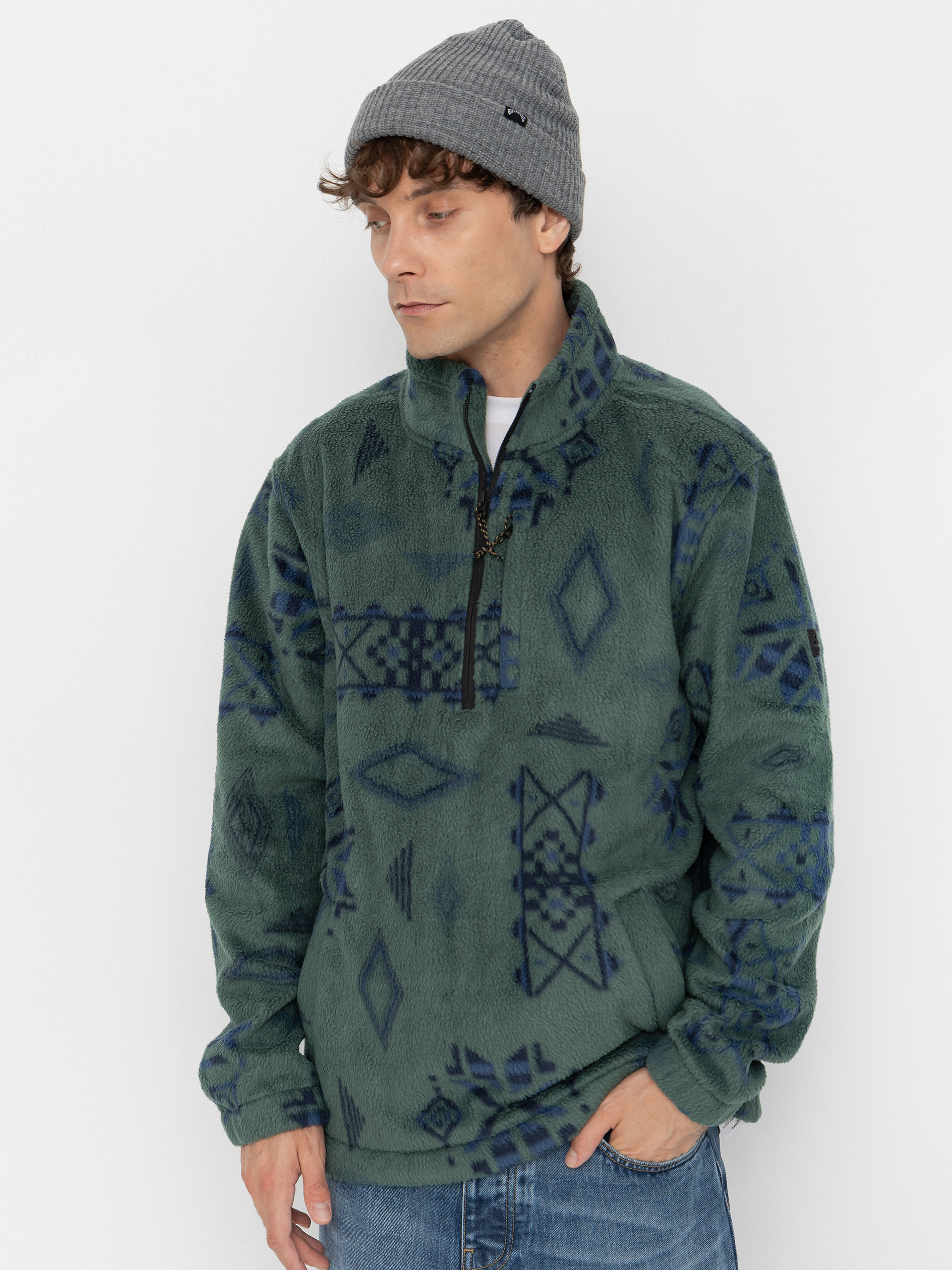 Billabong Boundary Mock Neck Polár pulóver (smoke pine)