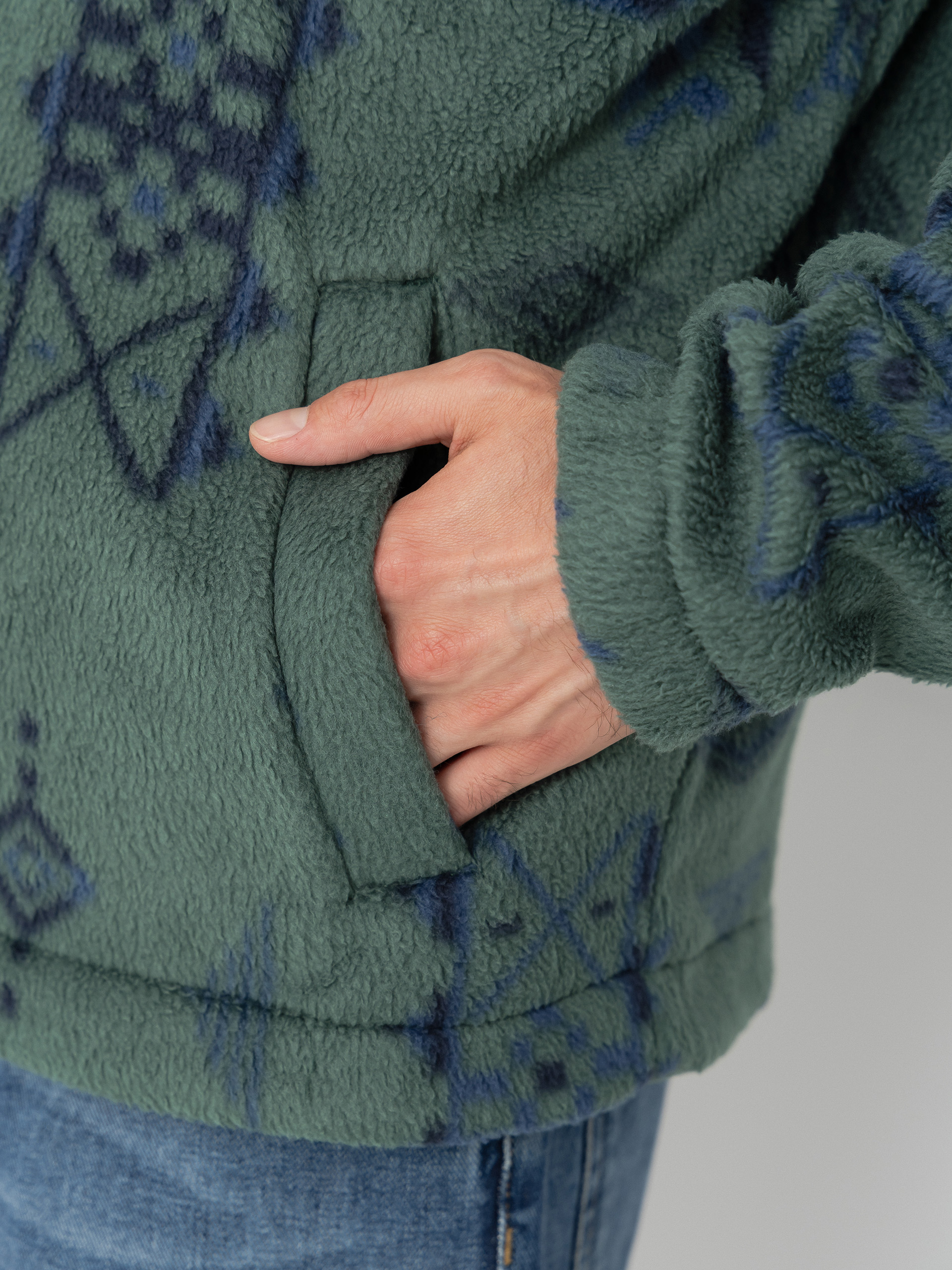 Férfi Billabong Boundary Mock Neck Polár pulóver (smoke pine)