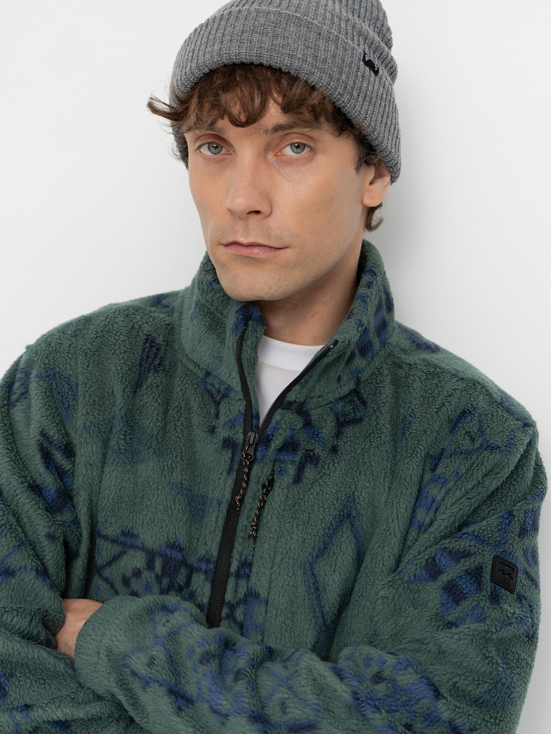 Férfi Billabong Boundary Mock Neck Polár pulóver (smoke pine)