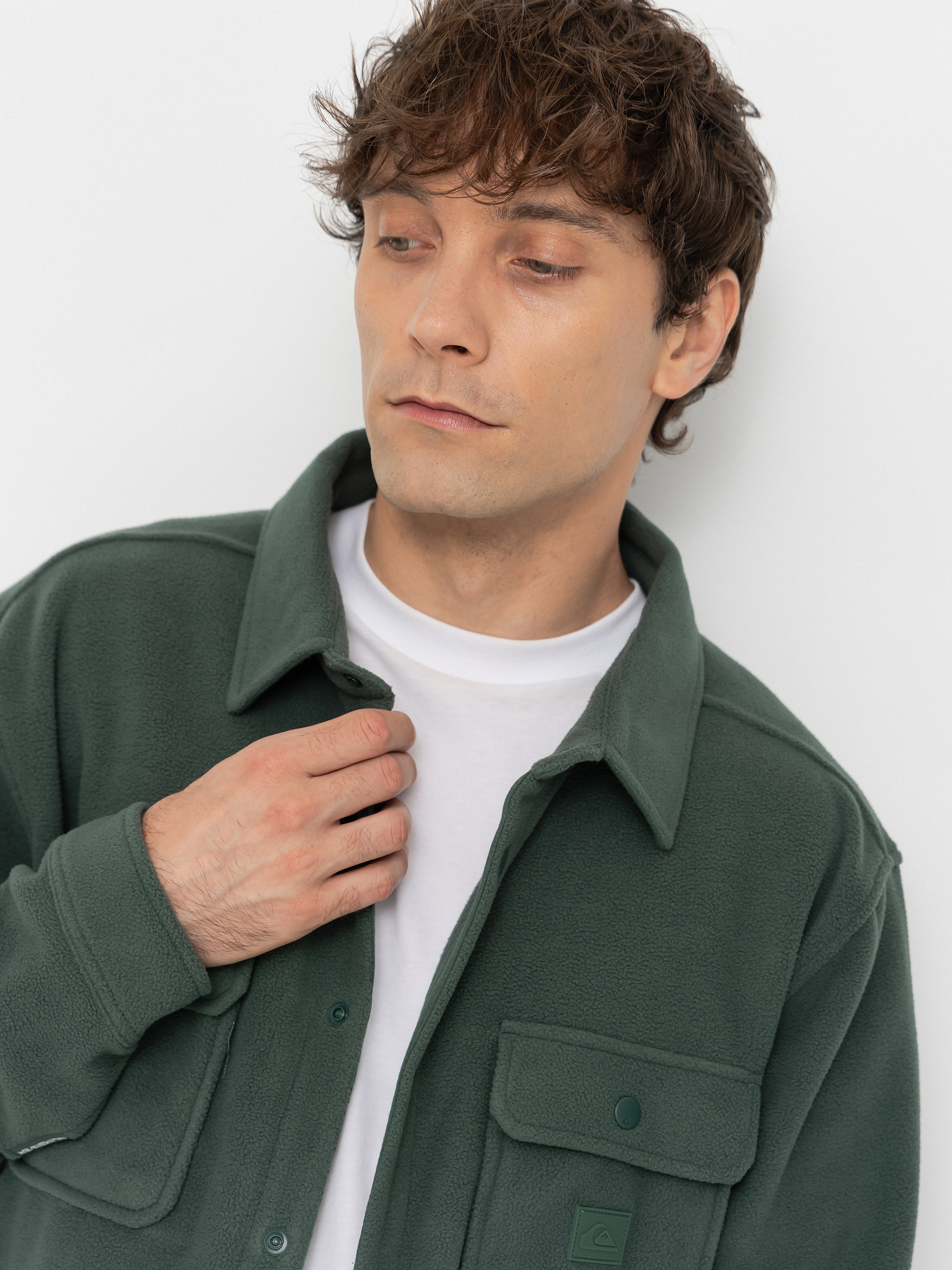 Férfi Quiksilver Venture Polar Fleece Shirt Polár pulóver (forest)