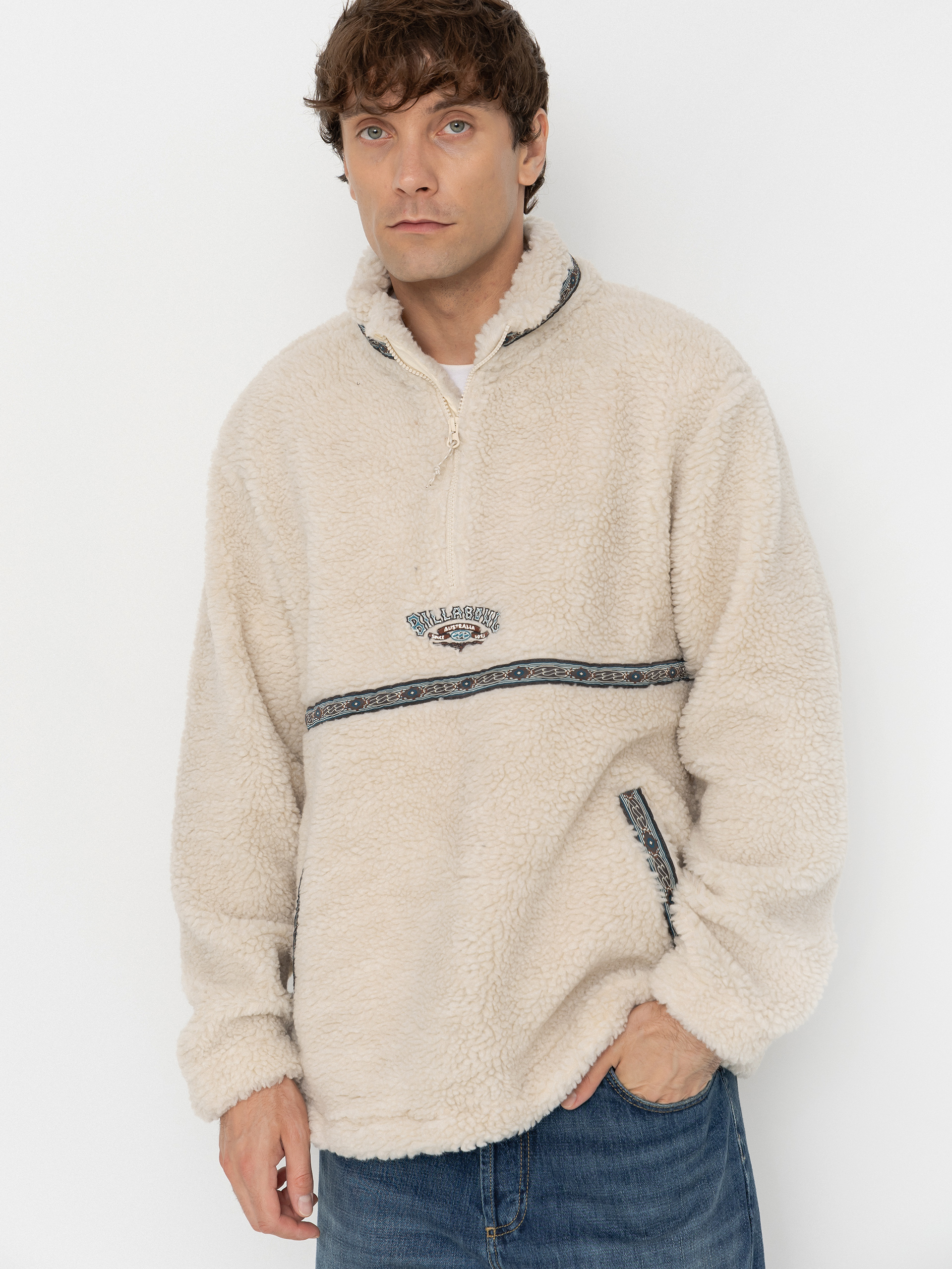 Billabong Tombstone Half Zip Polár pulóver (oatmeal)