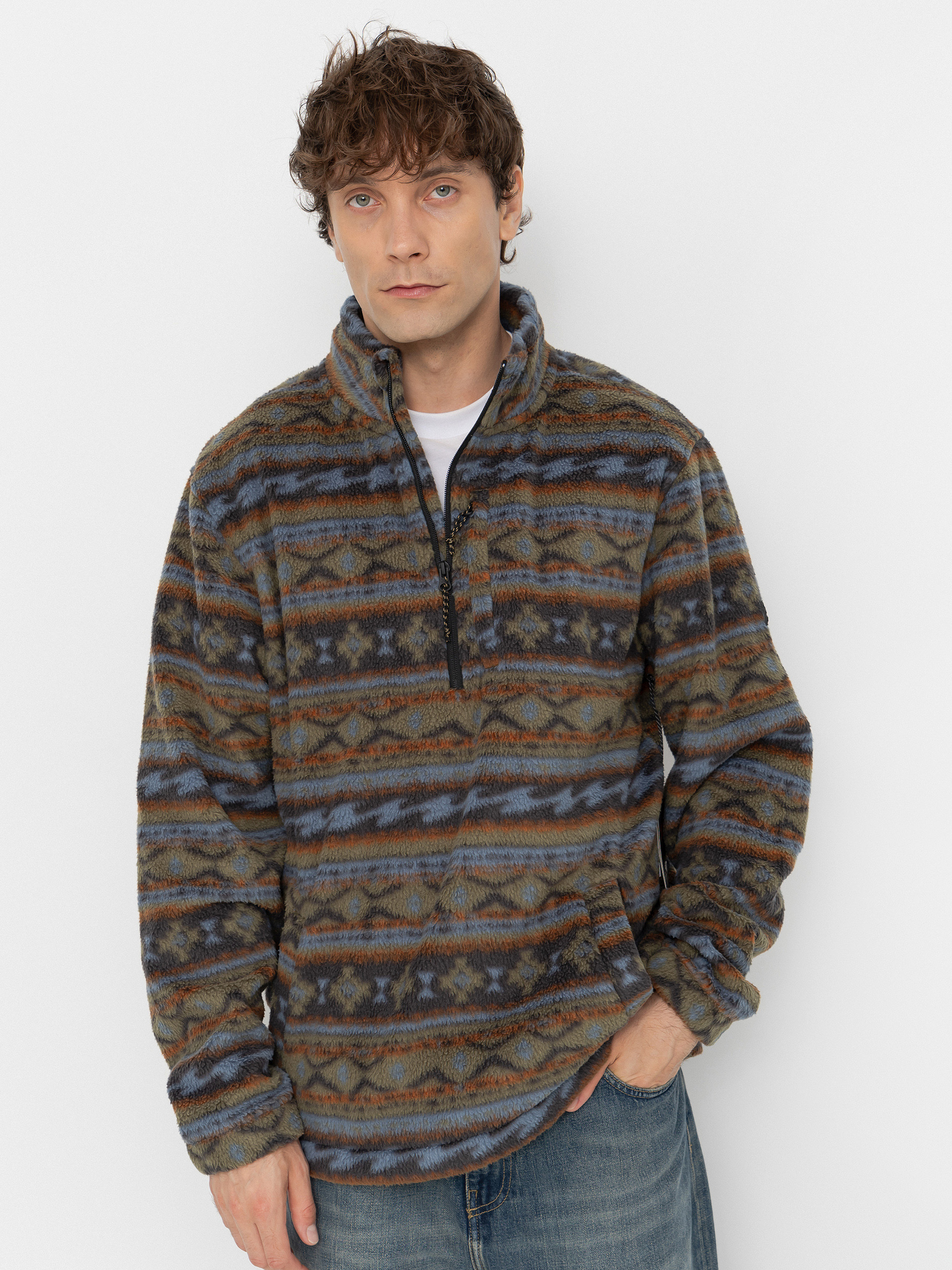 Polár pulóver Billabong Boundary Mock Neck (raven)