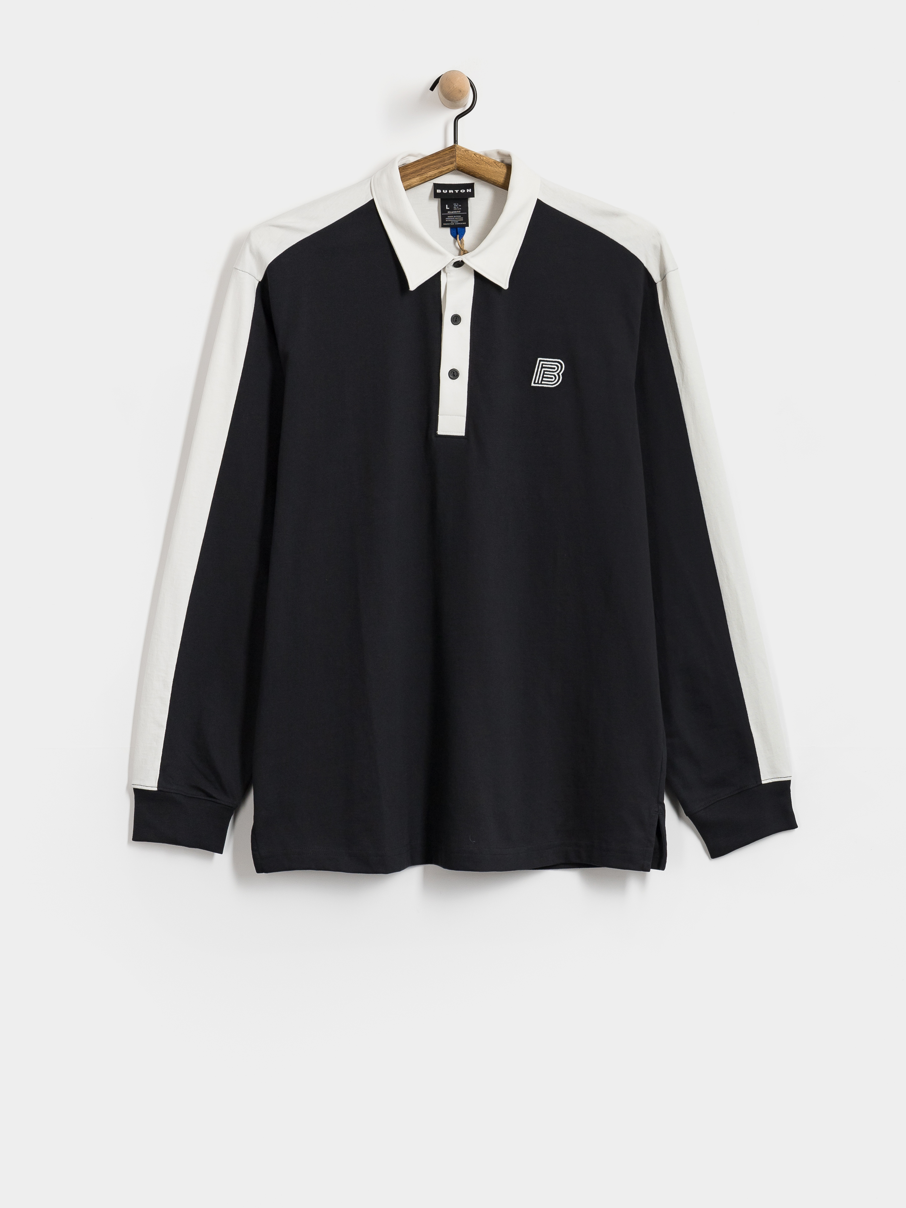 Hosszú ujjú felső Burton X Zeb Rugby (true black/stout white)