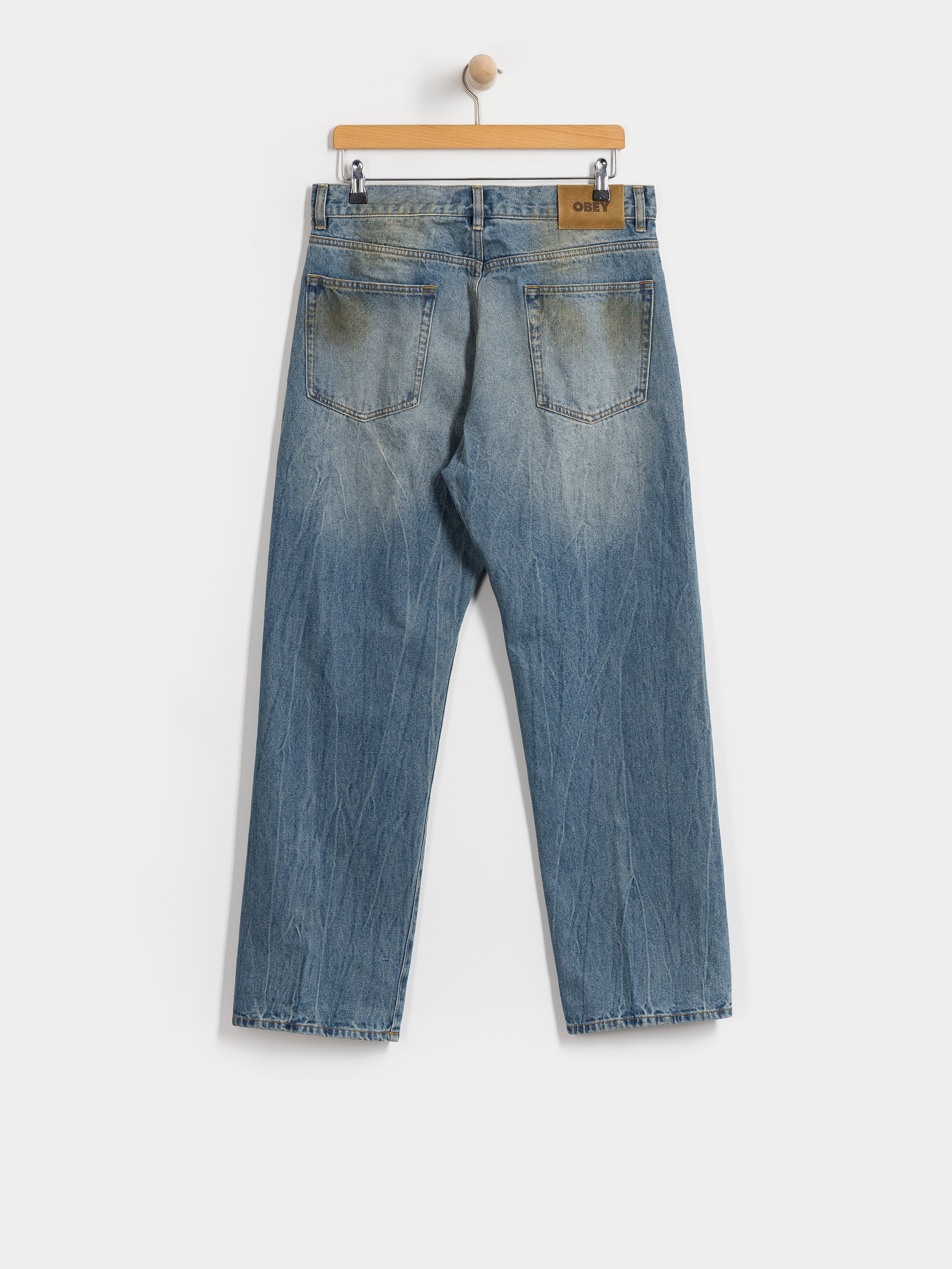 Kisnadrág OBEY Nelson Straight Denim (garage wash indigo)