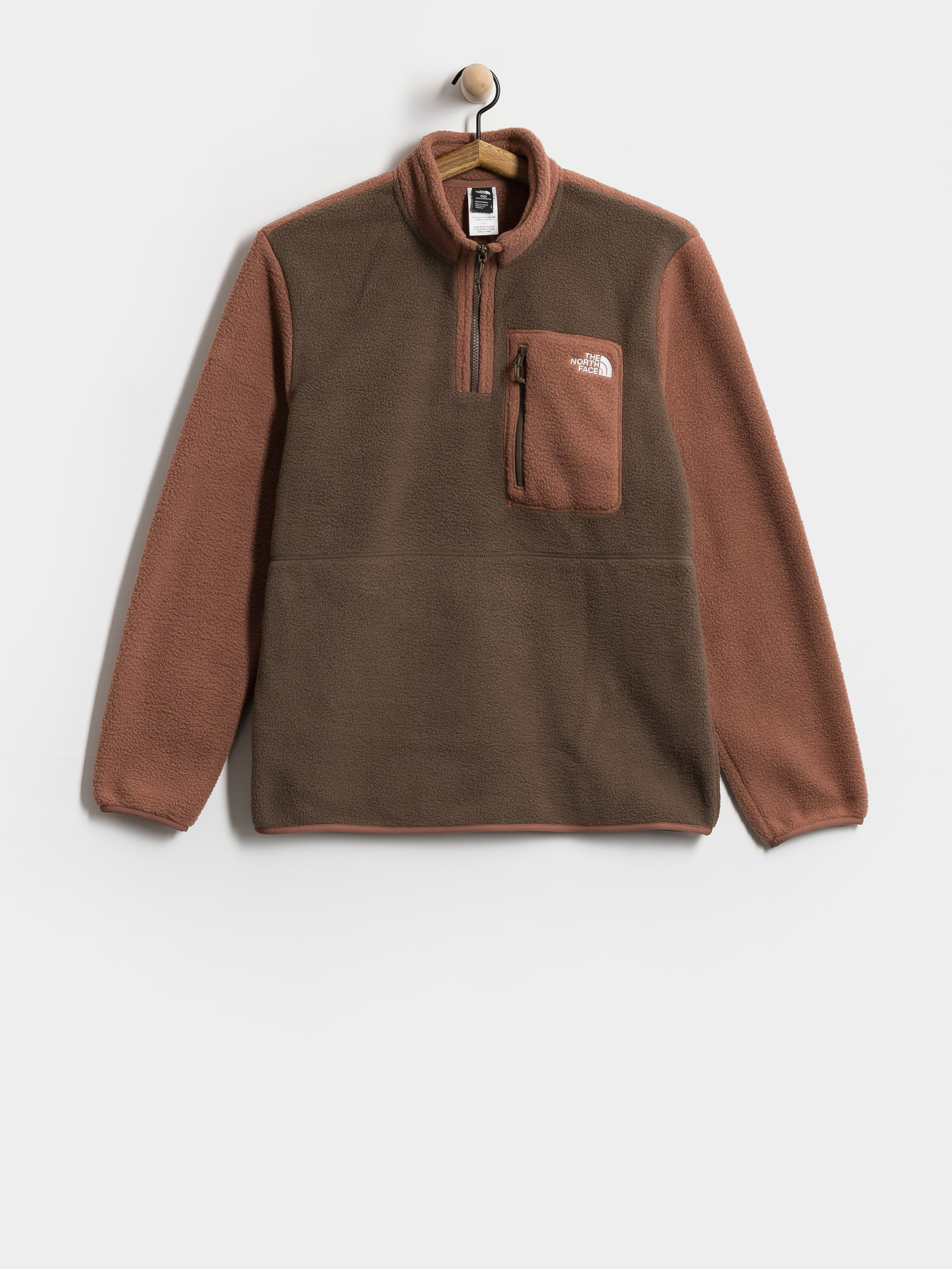 Férfi The North Face Yumiori 1/4 Zip Polár pulóver (smokey brown/copper sil)