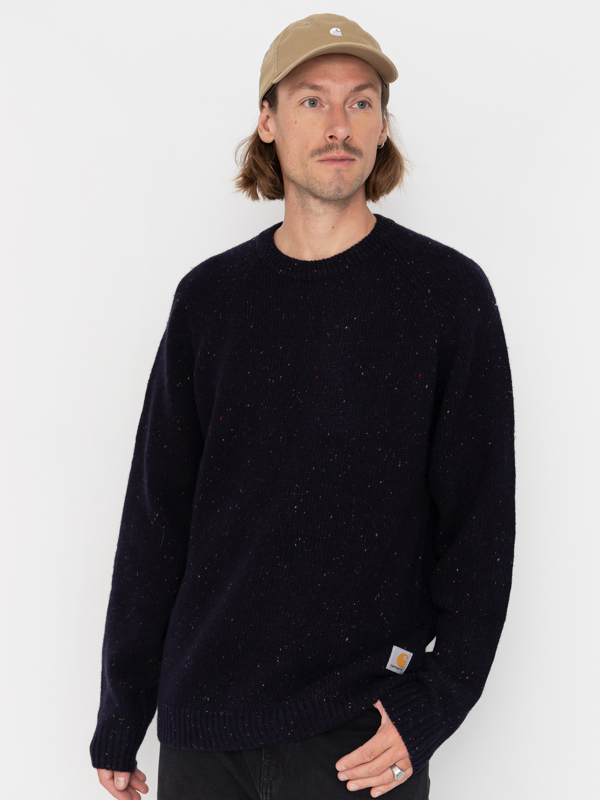Pulóver Carhartt WIP Anglistic (speckled dark navy)