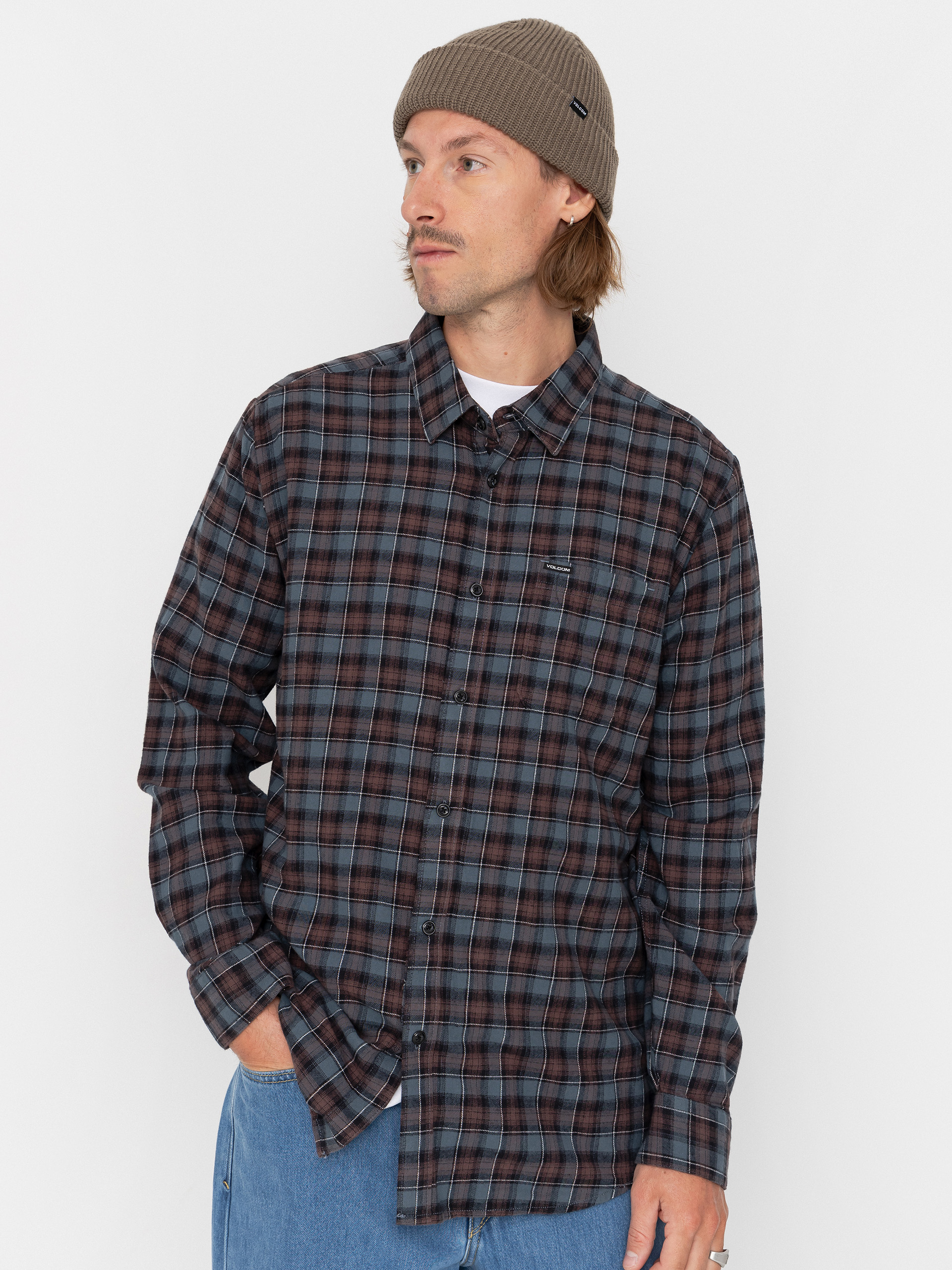 Volcom Caden Plaid Ls Ing (raisin)