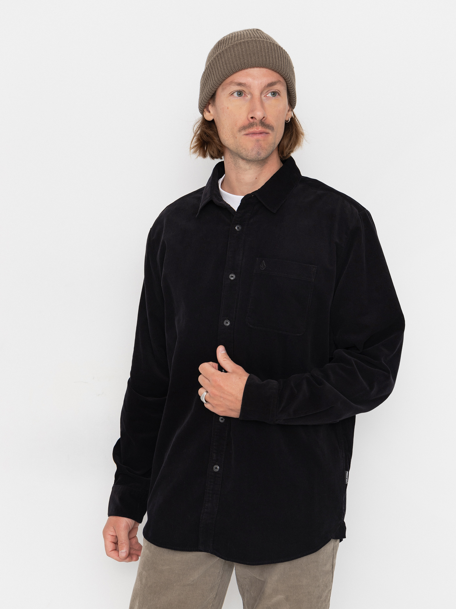 Volcom Zander Cord Ls Ing (black combo)