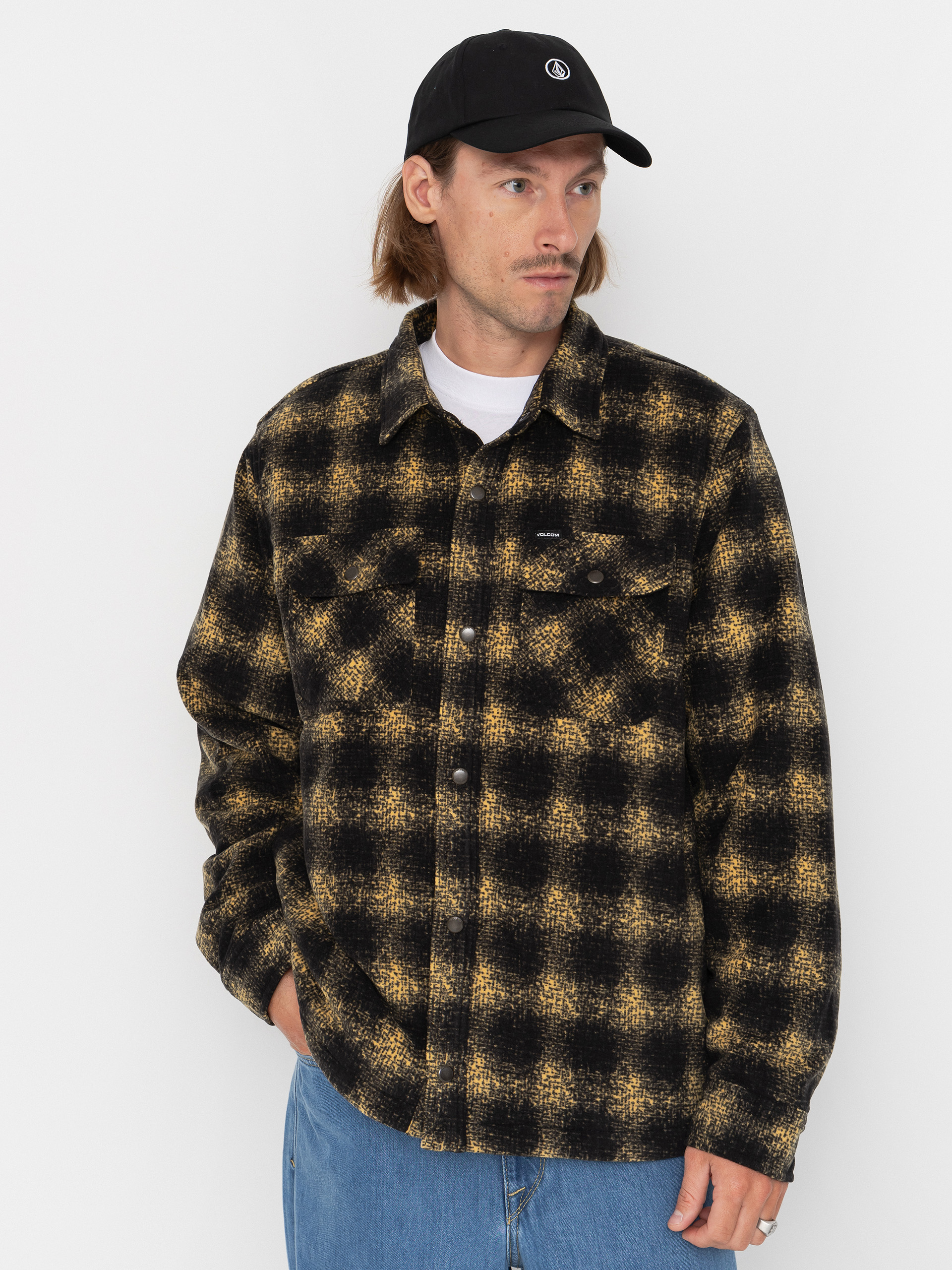 Kapucnis pulóver Volcom Bowered II HD (mustard)