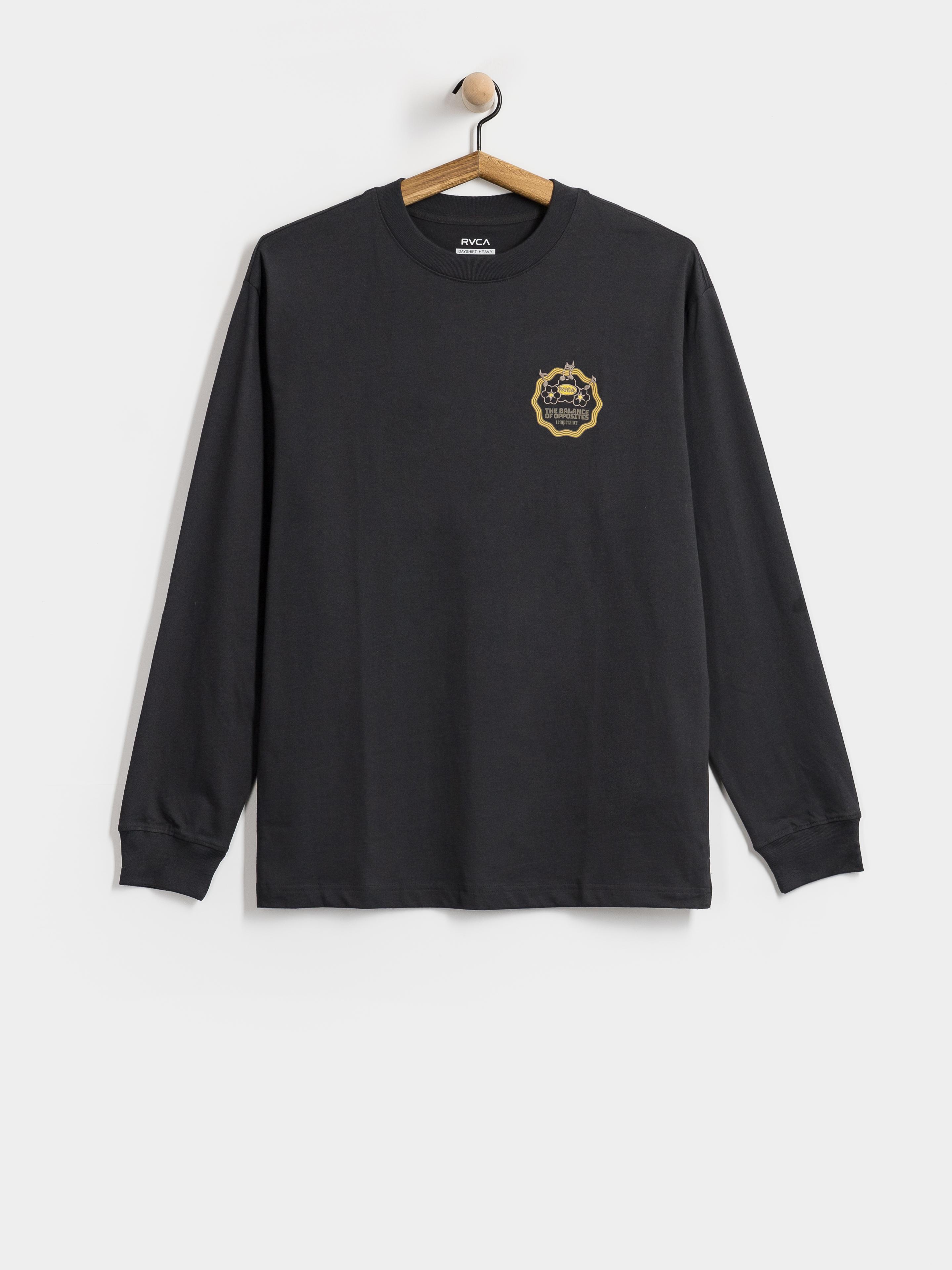 Hosszú ujjú felső RVCA The Temperance (washed black)
