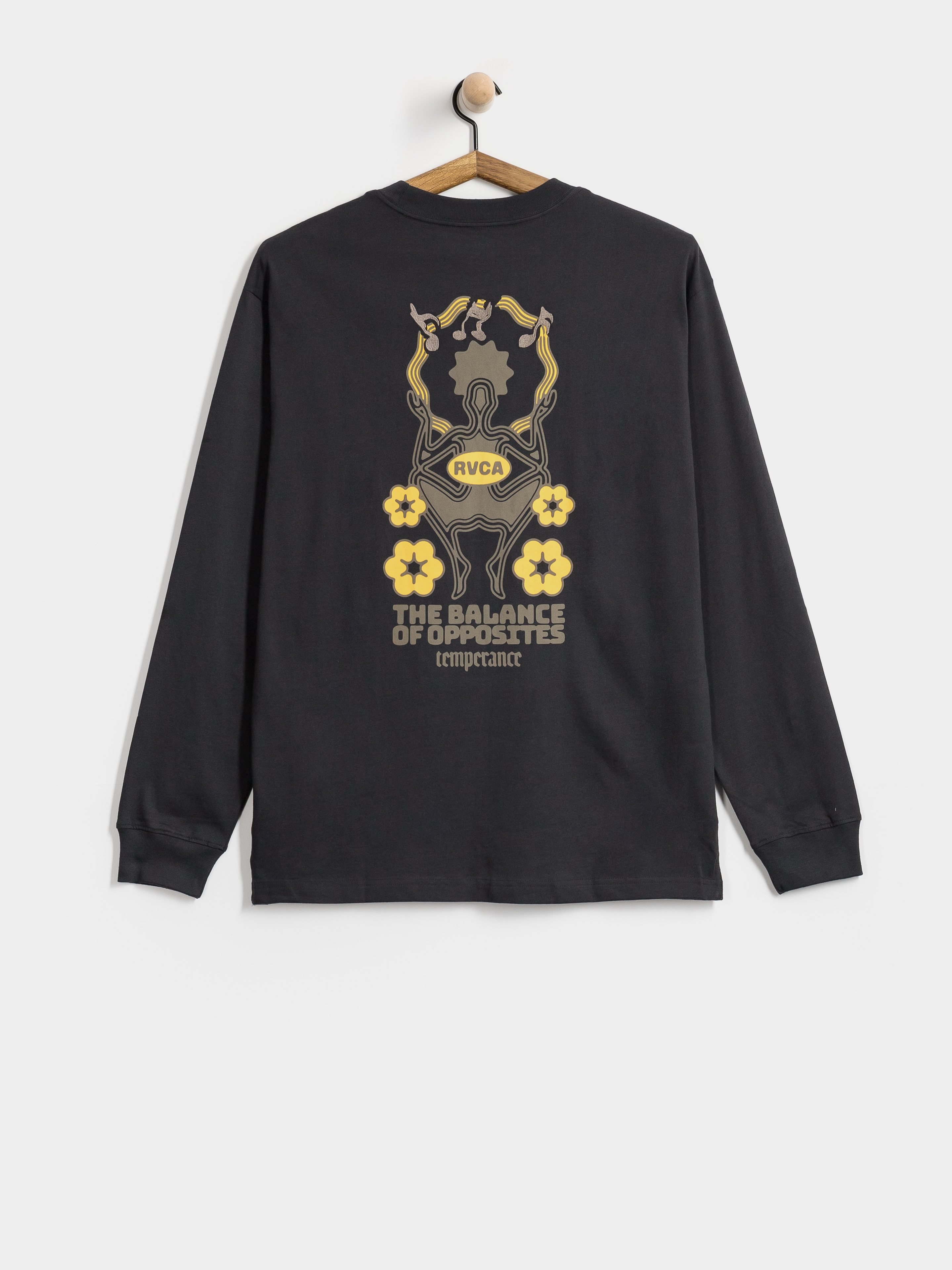 Hosszú ujjú felső RVCA The Temperance (washed black)