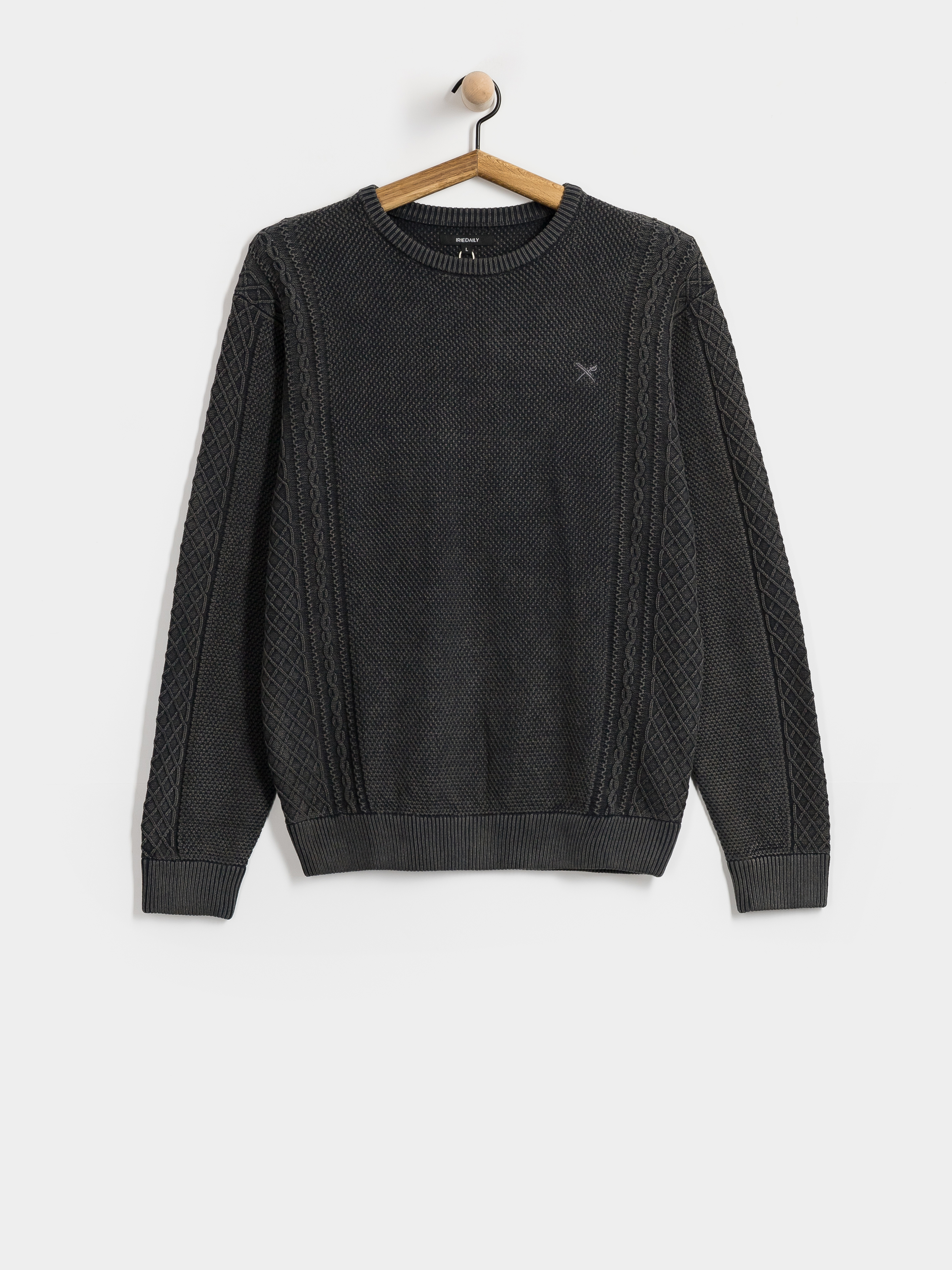 Pulóver Iriedaily Vintage Structure (black wash)