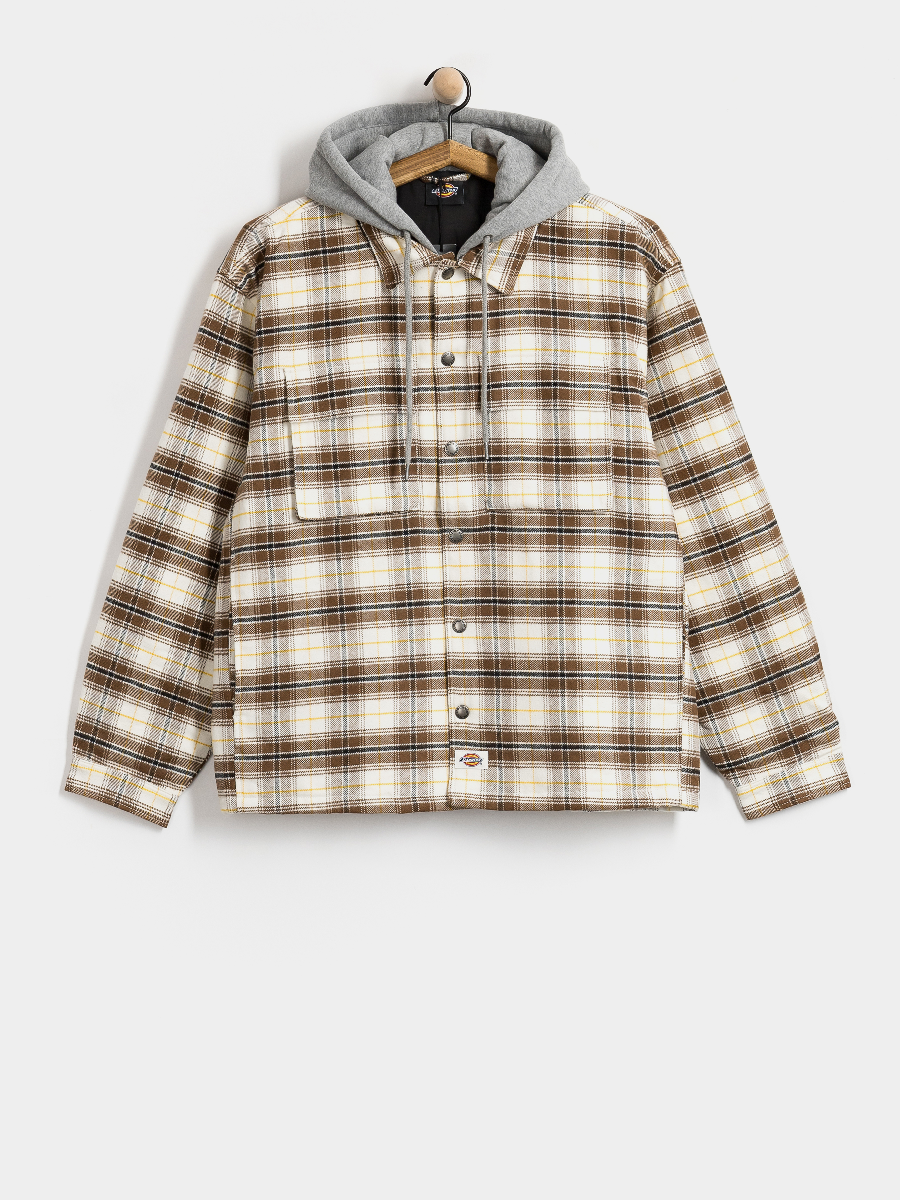 Ing Dickies Eustis Hooded Flannel Shacket (egret)