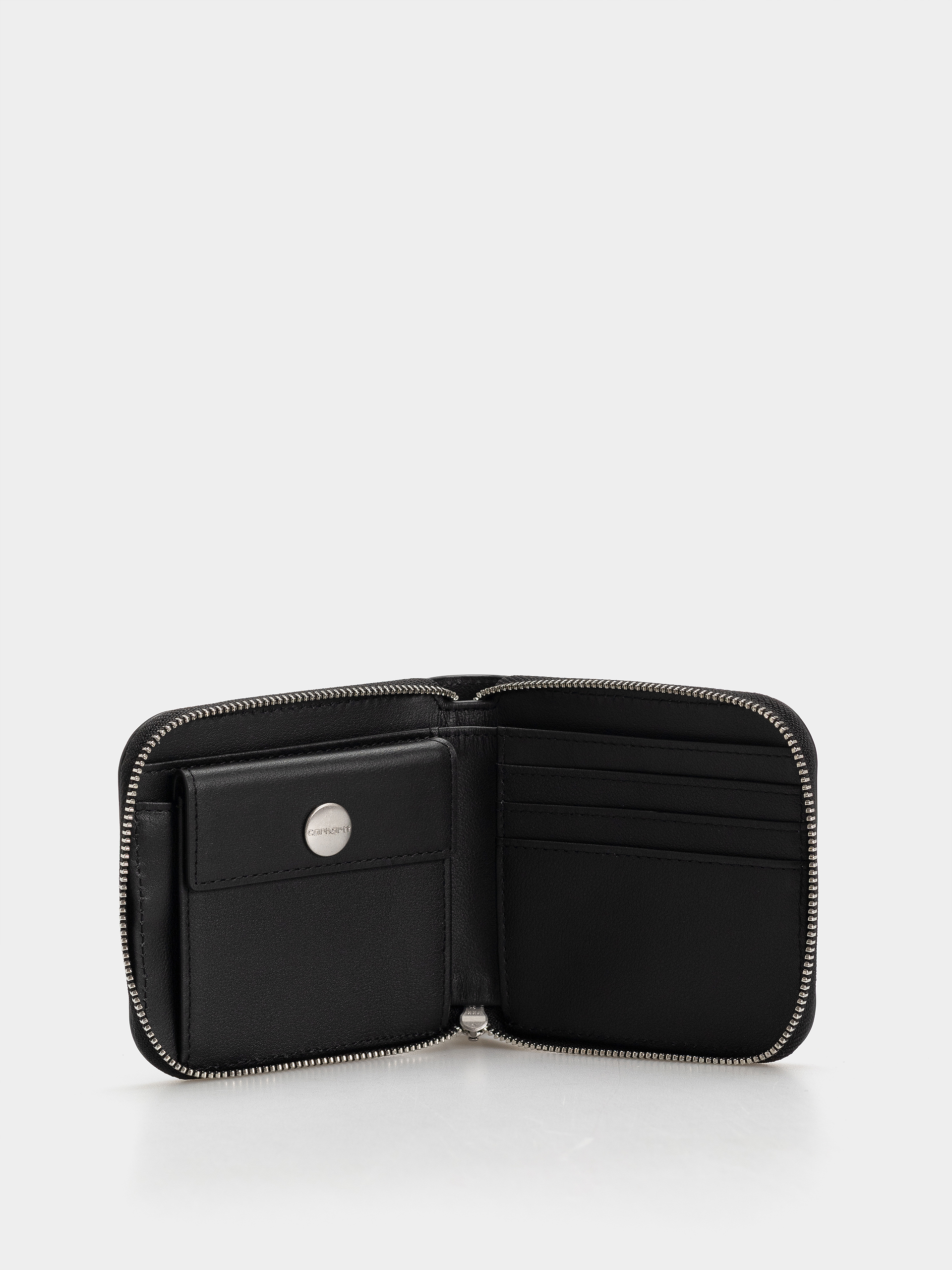 Carhartt WIP Leather Pénztárca (black/silver)