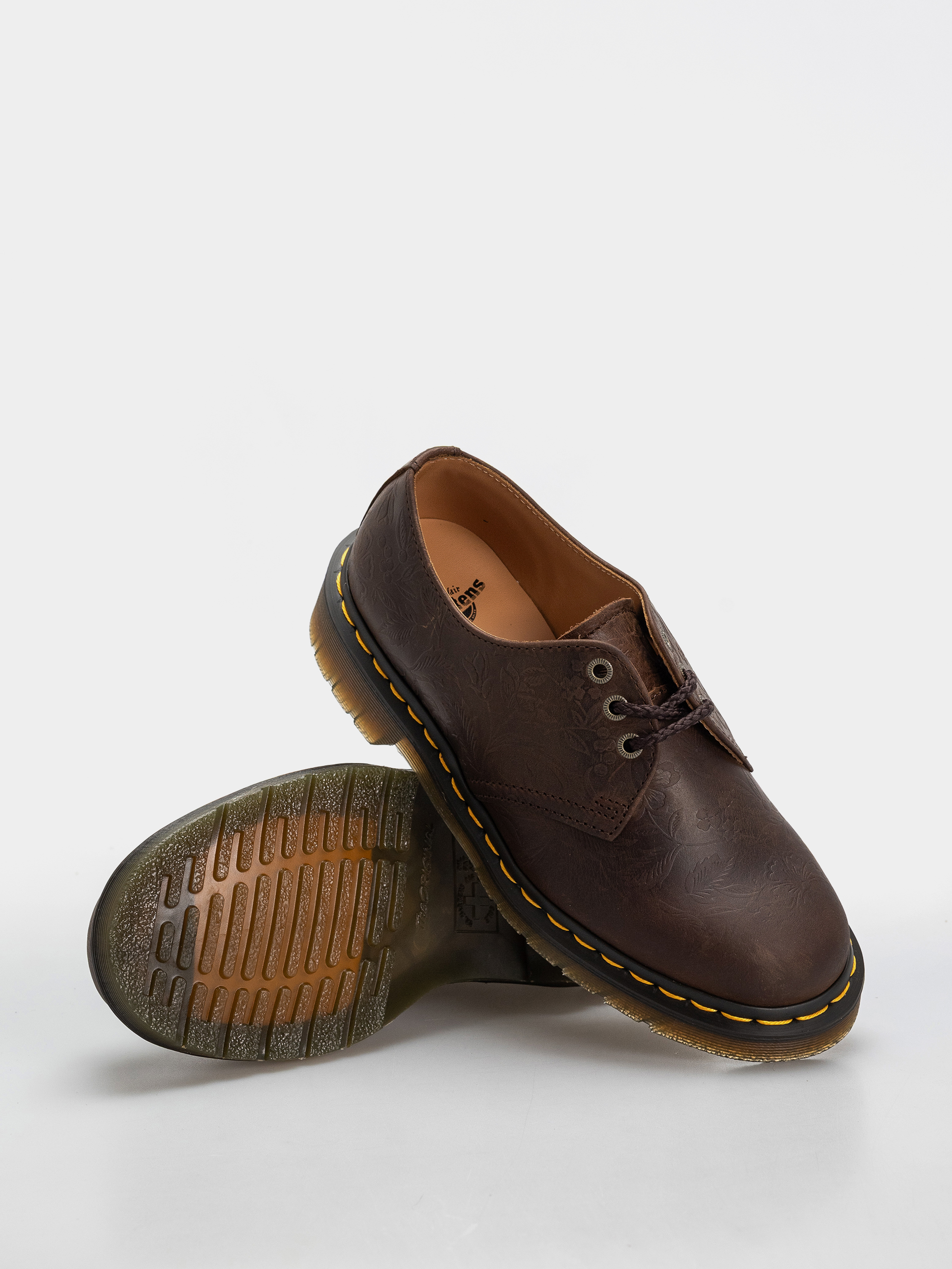 Dr. Martens 1461 Emboss Floral Wmn Cipők (dark brown)
