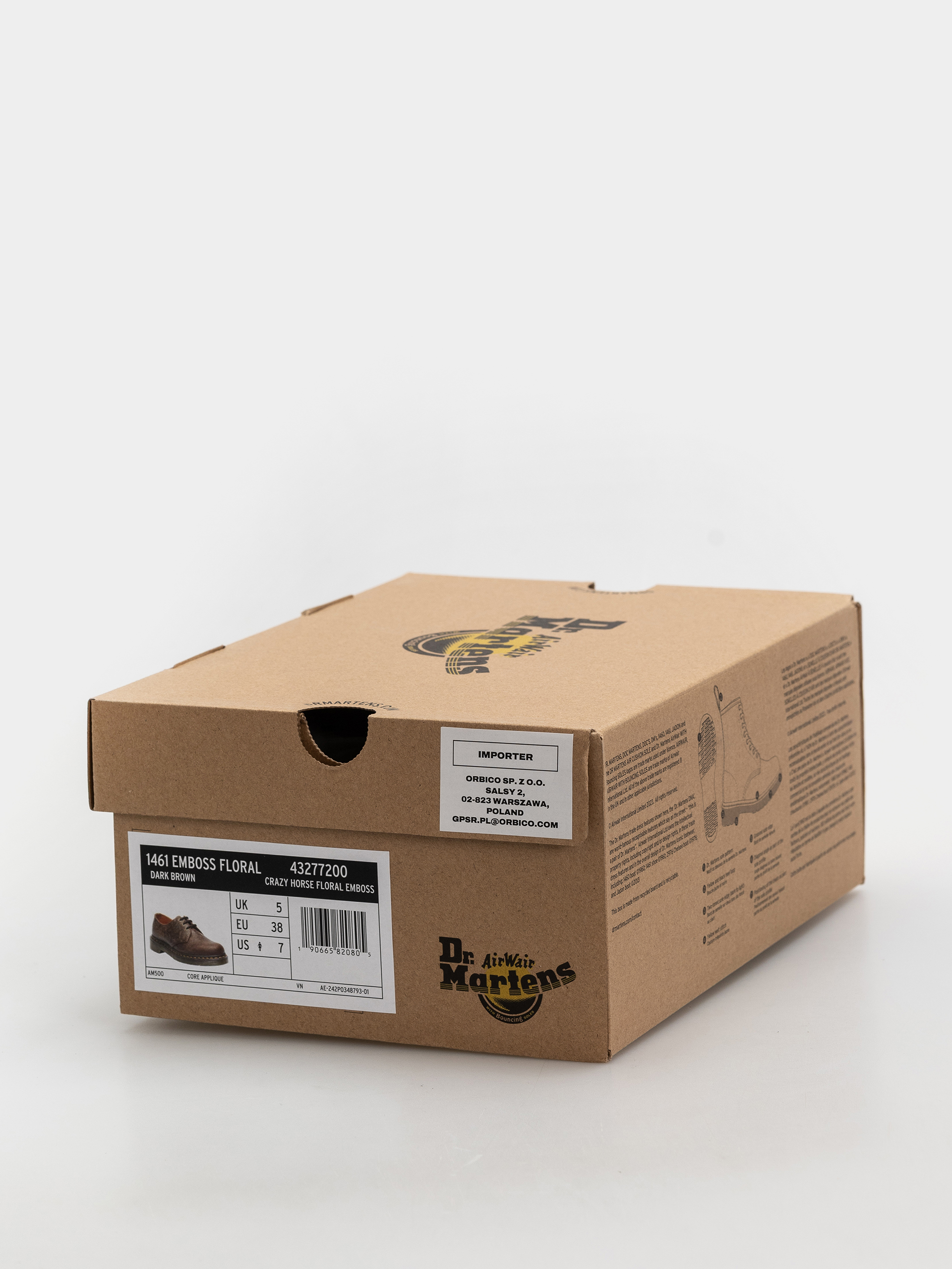 Dr. Martens 1461 Emboss Floral Wmn Cipők (dark brown)