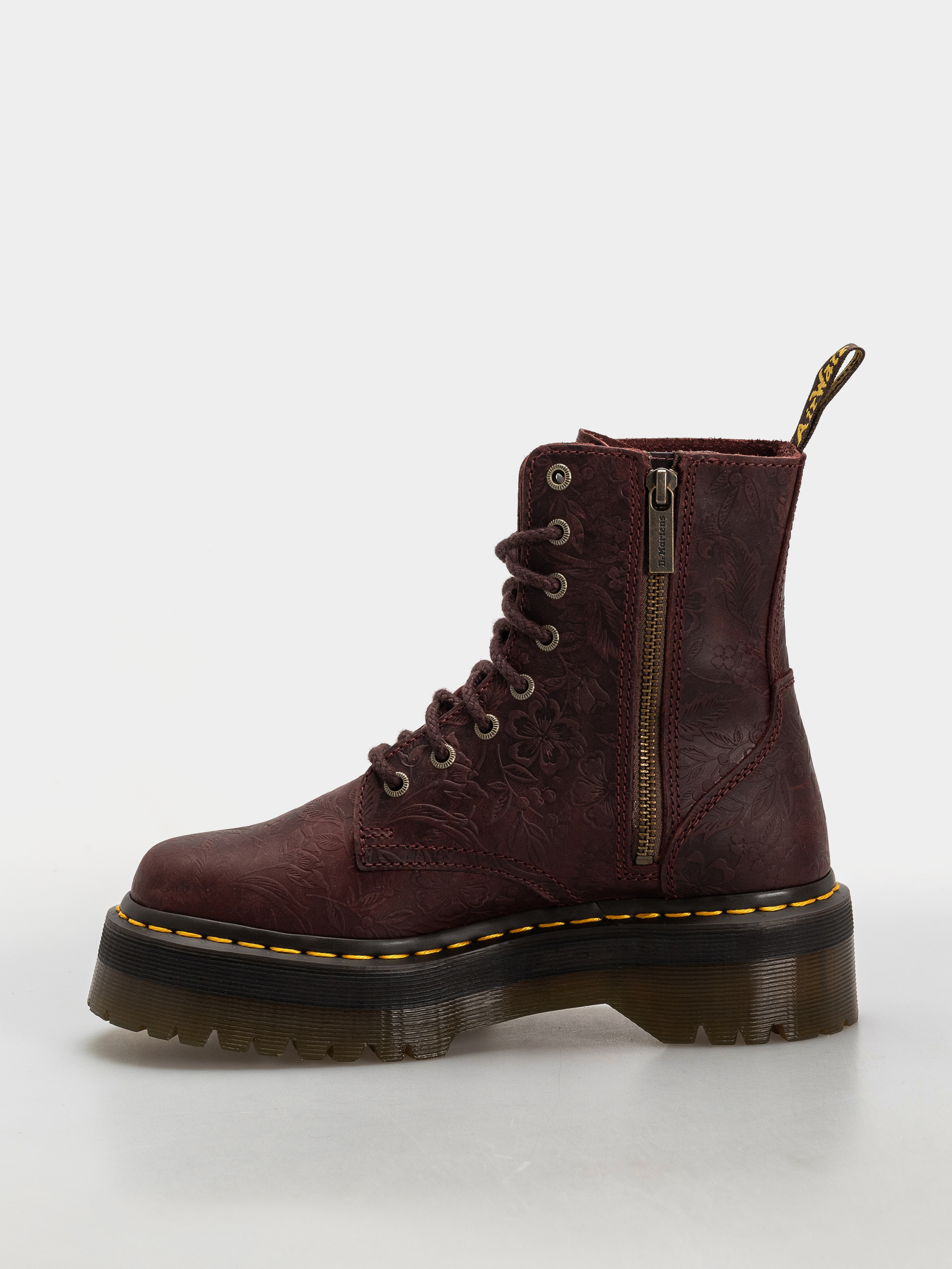 Dr. Martens Jadon Emboss Floral Wmn Cipők (cherry red)