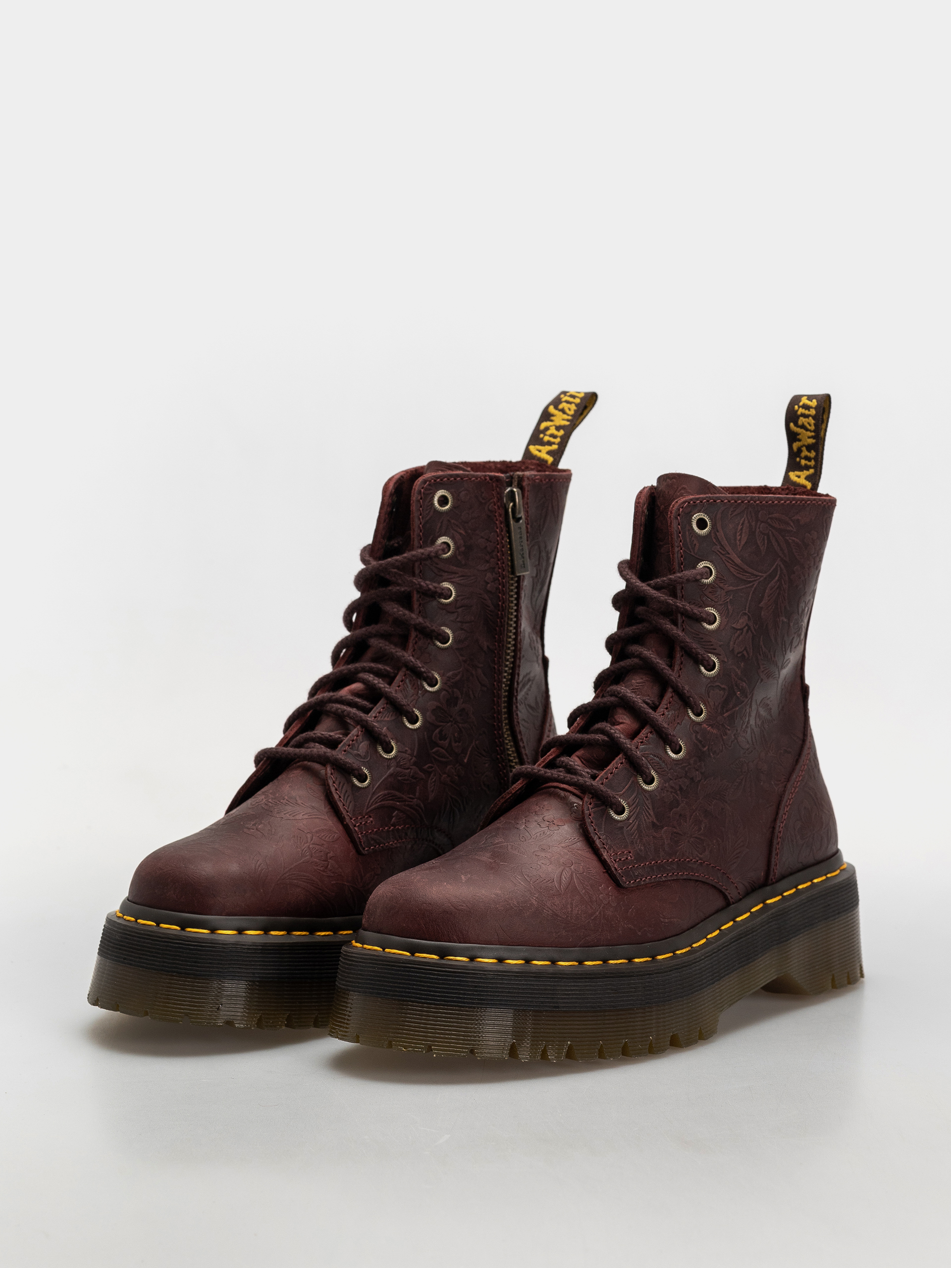 Dr. Martens Jadon Emboss Floral Wmn Cipők (cherry red)