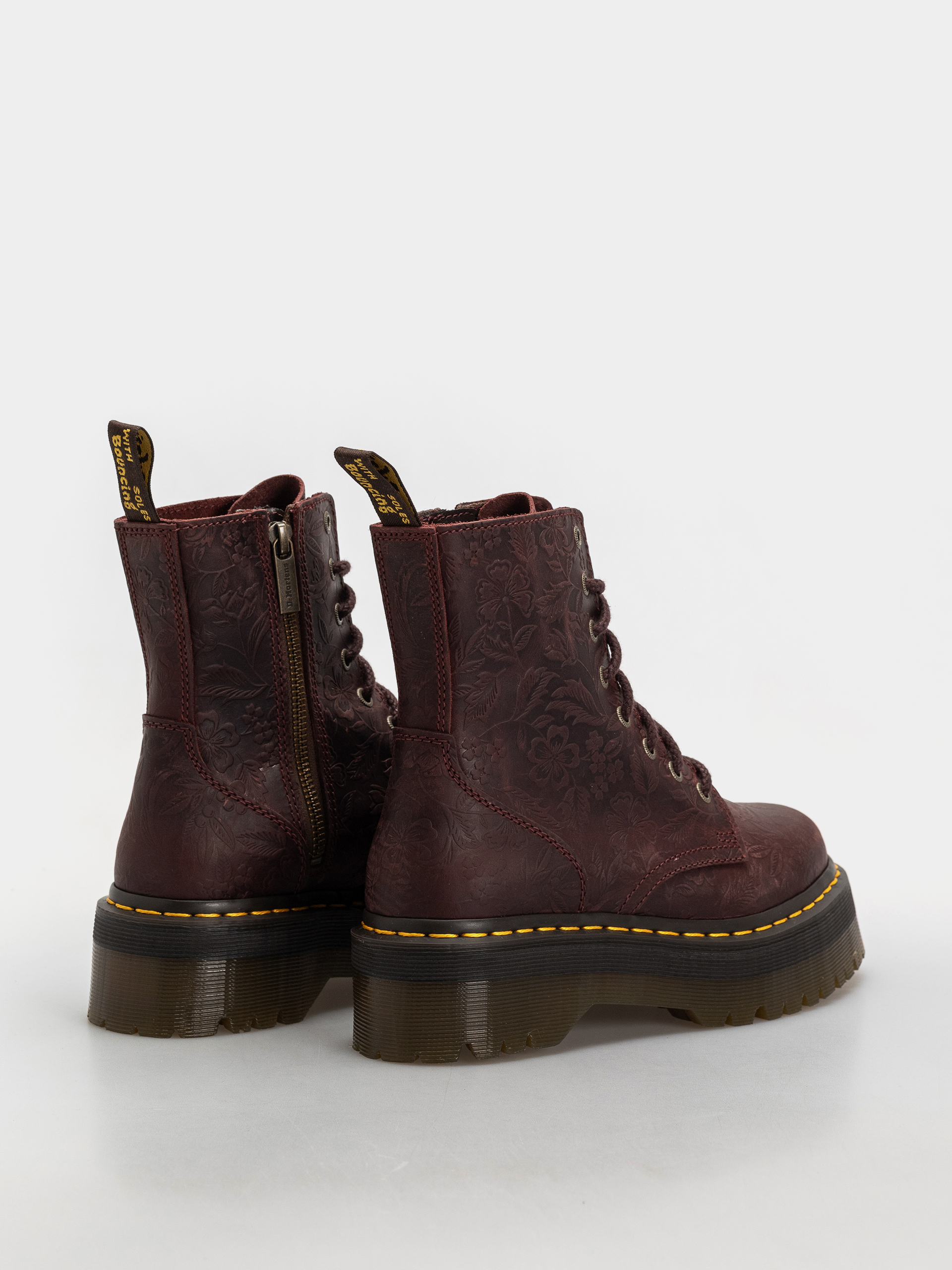 Dr. Martens Jadon Emboss Floral Wmn Cipők (cherry red)