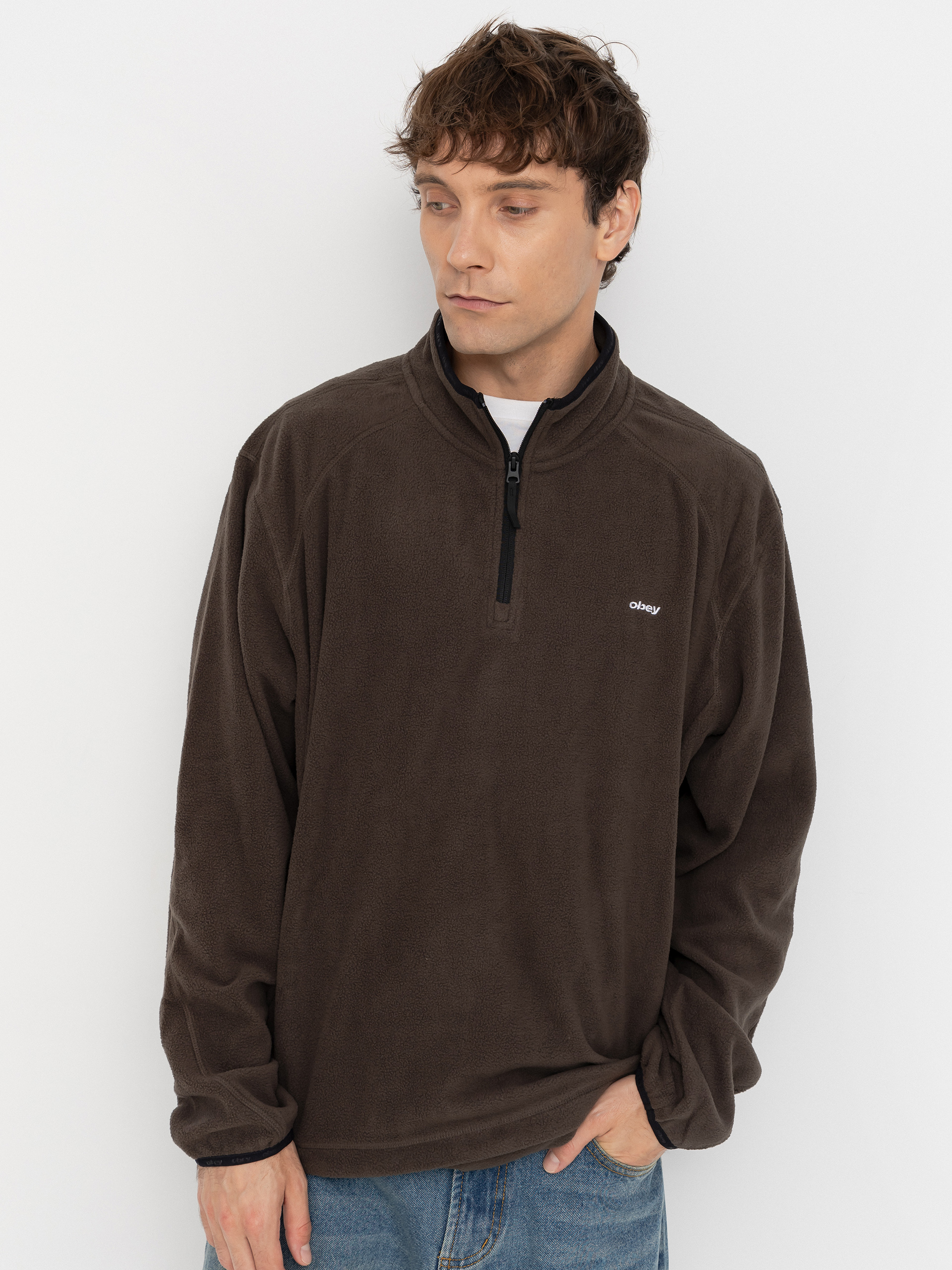 Férfi Polár pulóver OBEY Vetta Pullover (andesite)