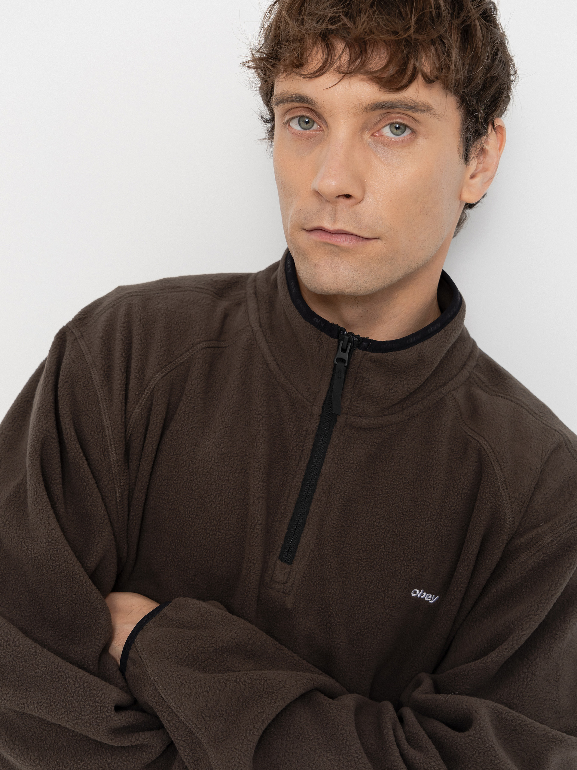 Férfi Polár pulóver OBEY Vetta Pullover (andesite)
