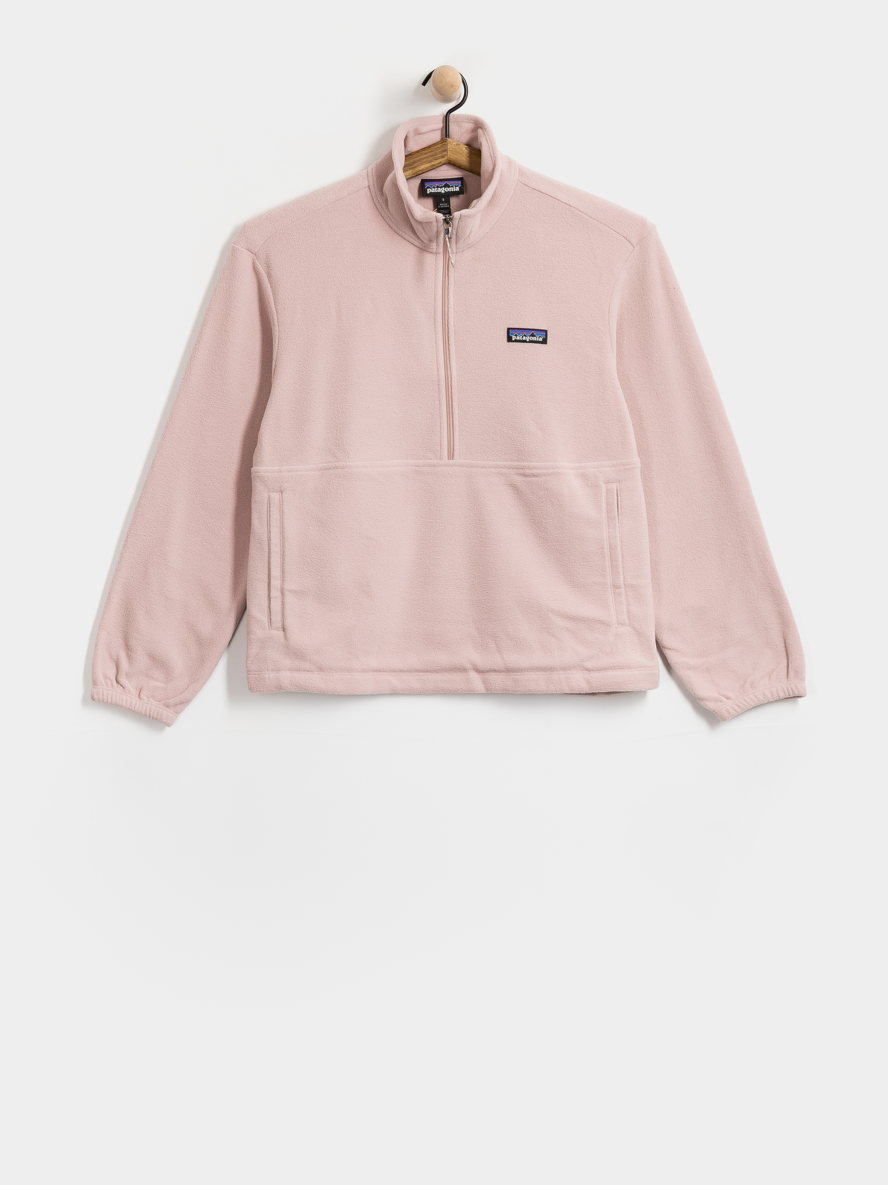 Női Polár pulóver Patagonia Micro D 1/2 Zip (fuzzy mauve)