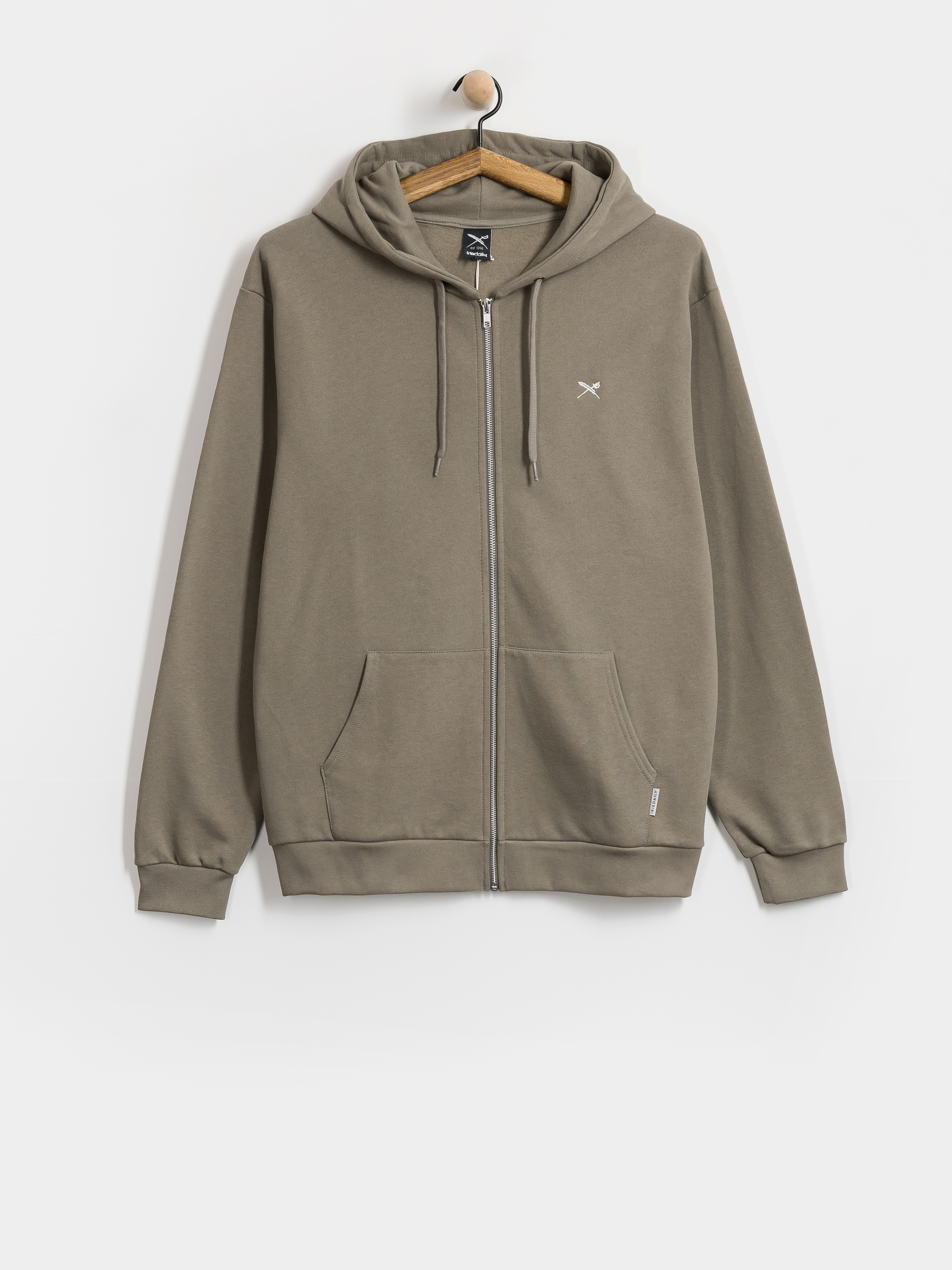 Kapucnis pulóver Iriedaily Mini Flag 2 ZHD (smokey olive)