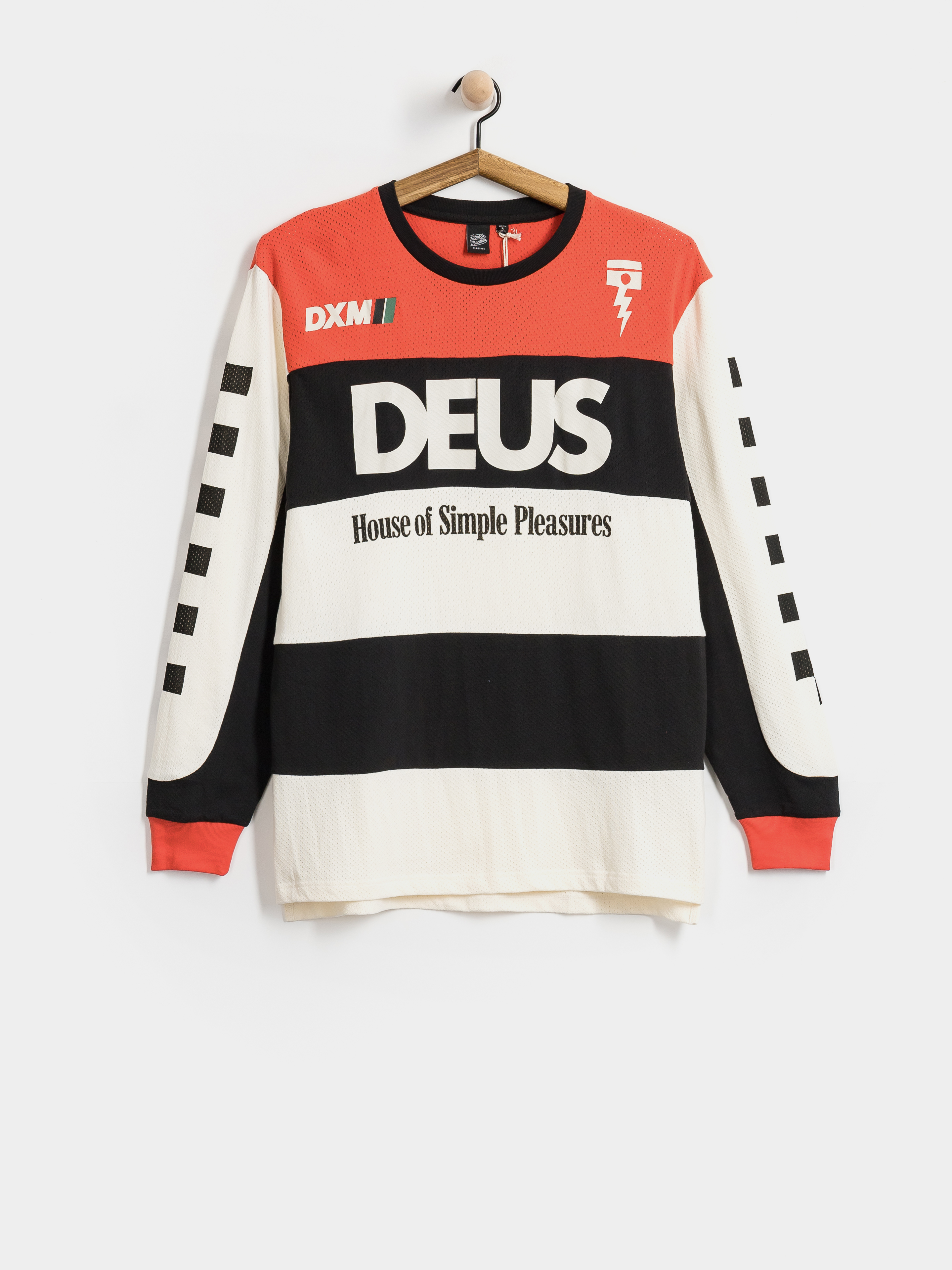 Deus Ex Machina Vilander Moto Jersey Hosszú ujjú felső (valiant red combo)