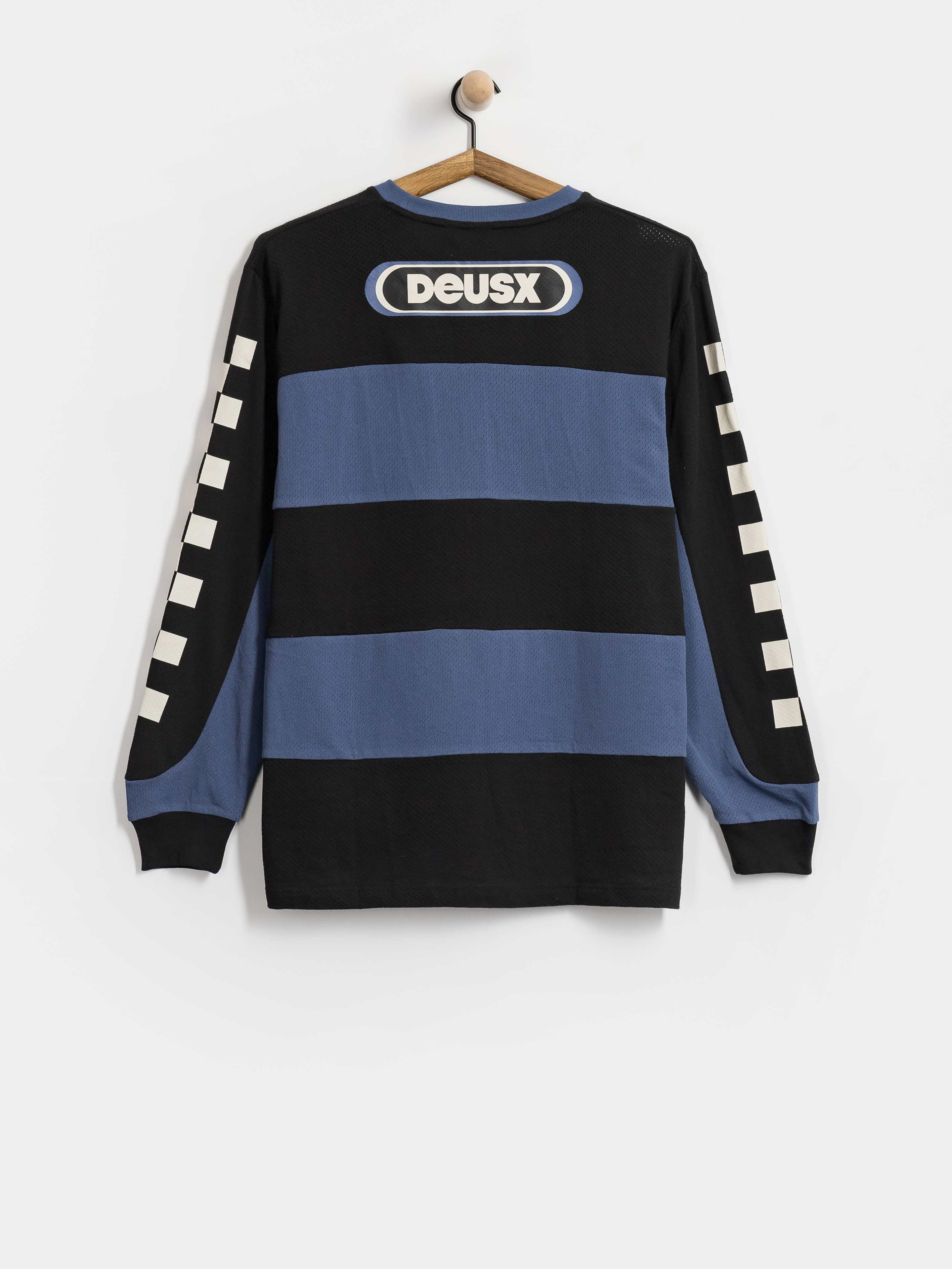 Deus Ex Machina Vilander Moto Jersey Hosszú ujjú felső (mechanic blue combo)